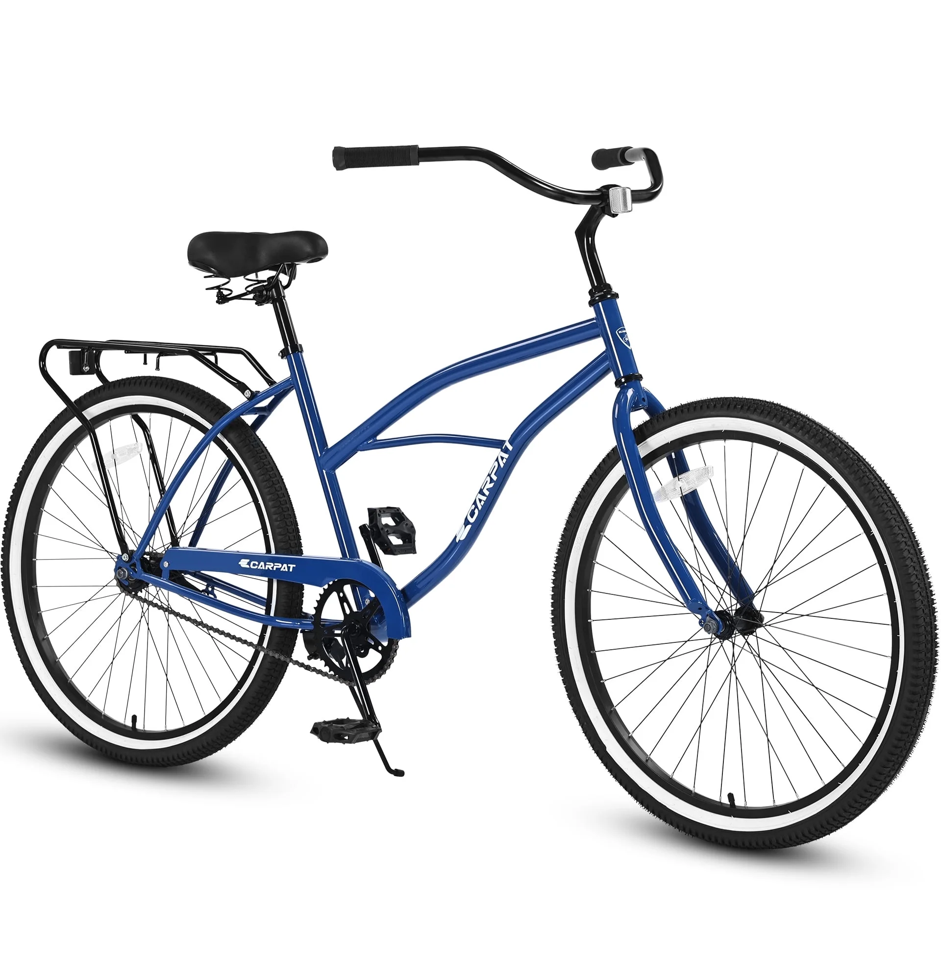 LONGGLE 26 inch Mens Womens Cruiser Bike, Adult Beach Cruiser Bikes for Men Women, Blue