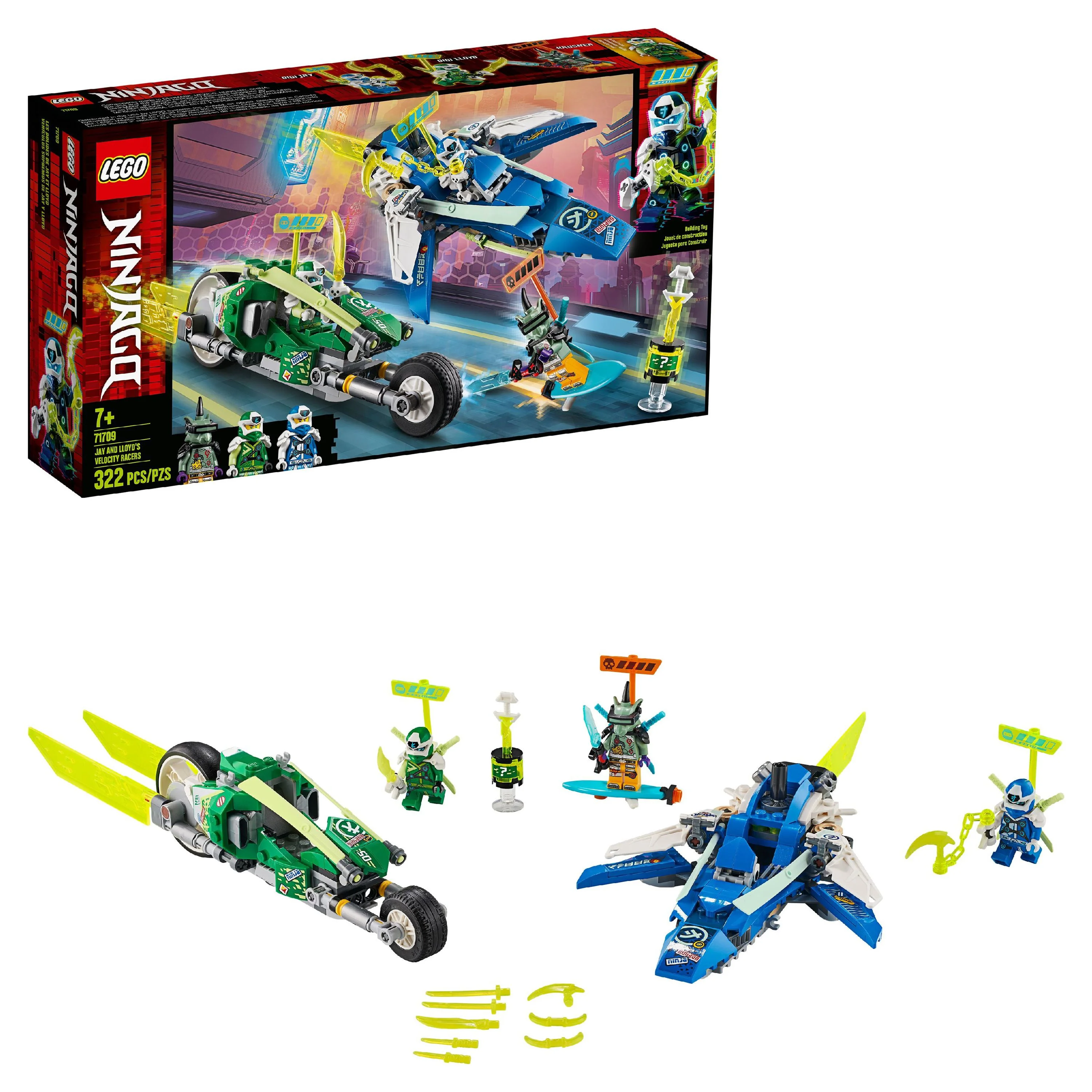 LEGO NINJAGO Jay and Lloyd’s Velocity Racers 71709 Building Kit for Kids (322 Pieces)