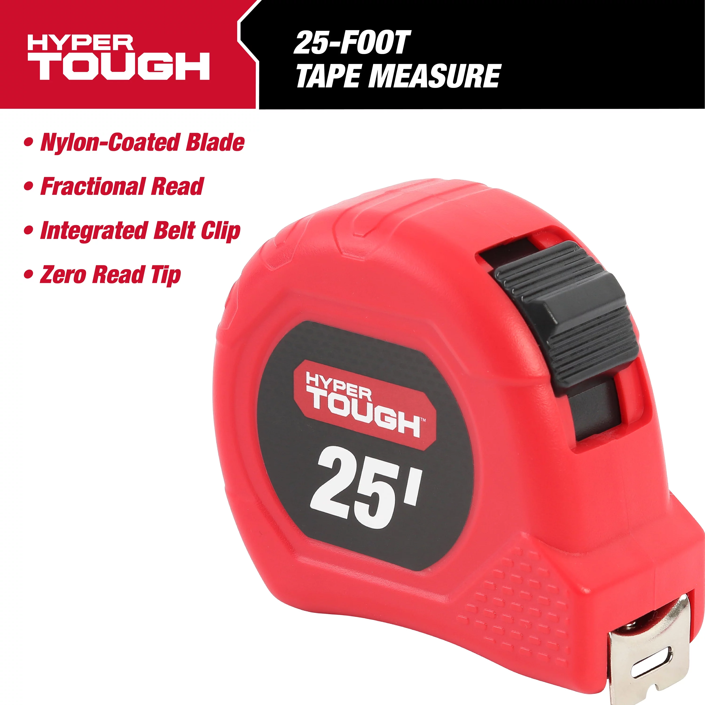 Hyper Tough 25 Foot Tape Measure, Model 42040