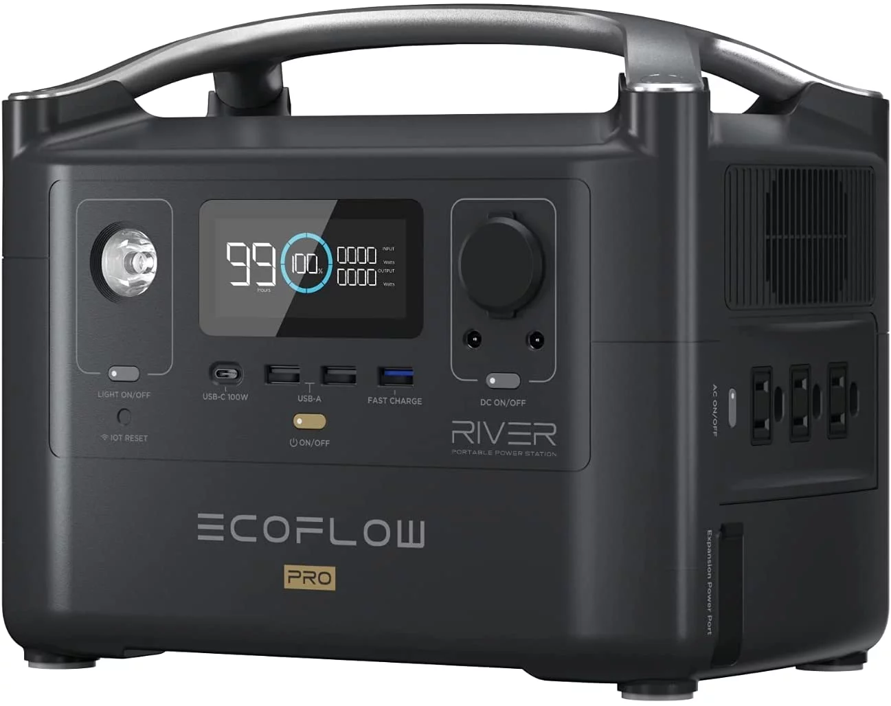 EcoFlow RIVER Pro Portable Power Station 720Wh Capacity,Solar Generator,600W AC Output for Outdoor Camping,Home Backup,Emergency,RV,off-Grid