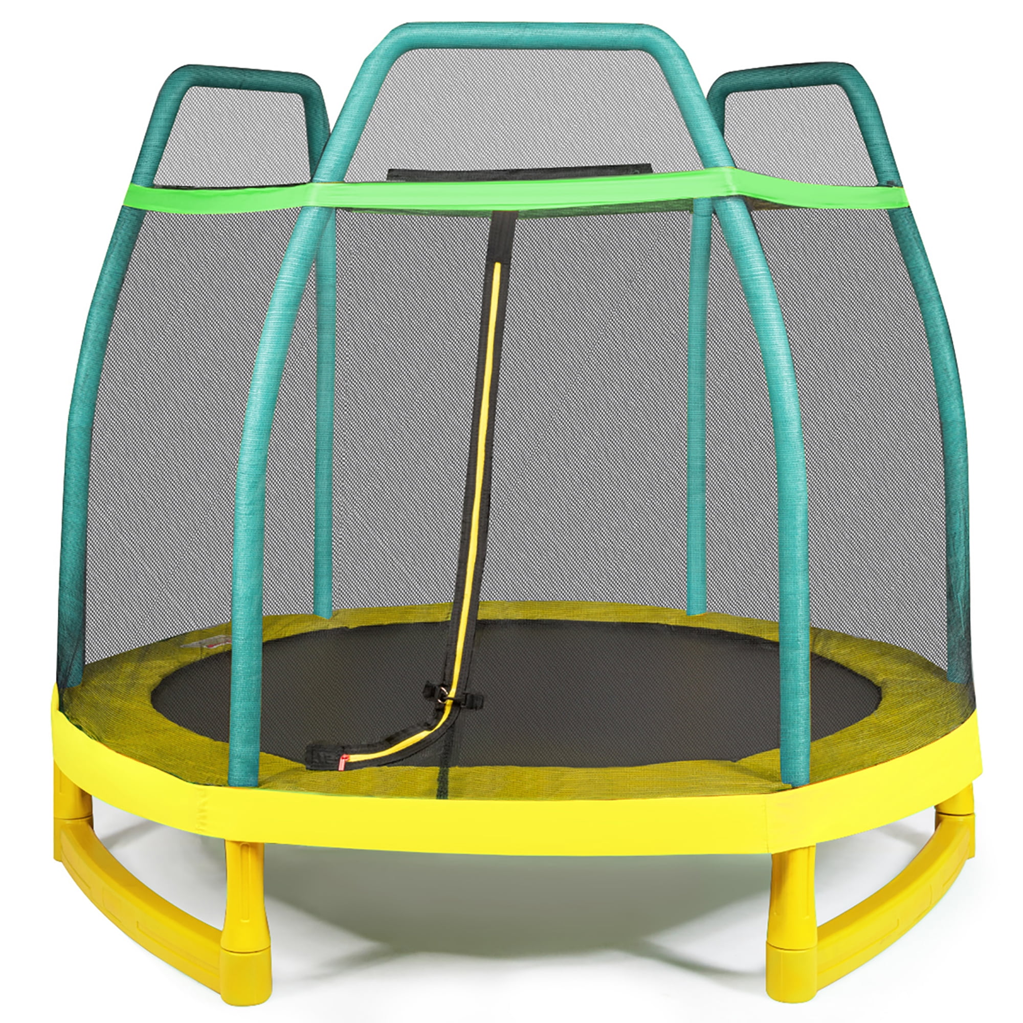 Costway 7FT Kids Trampoline W/ Spring Pad Safety Enclosure Net Indoor Outdoor Heavy Duty