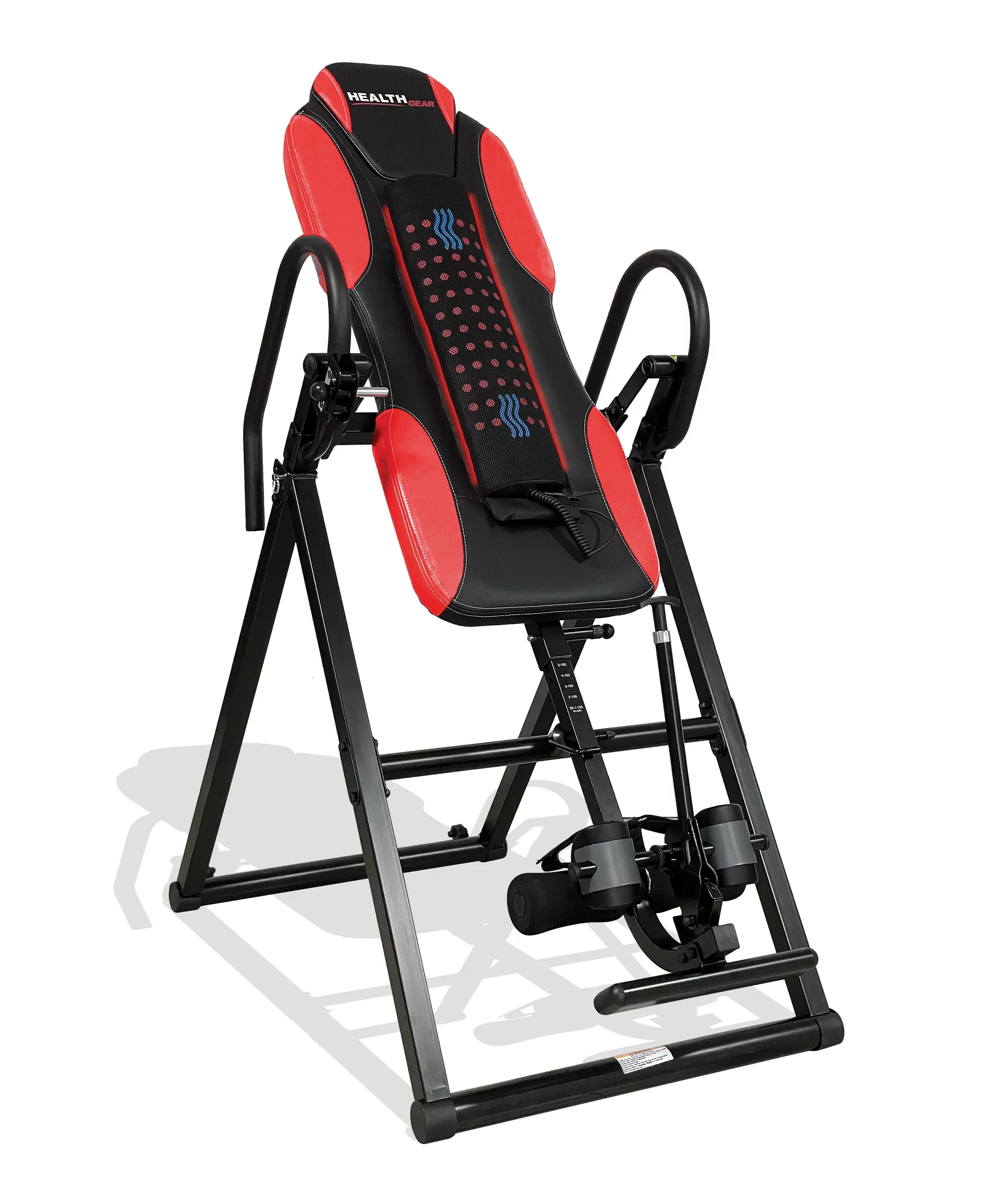 Health Gear Deluxe Heat and Vibration Massage Inversion Table, HGI 6.4, Black, 300lb Weight Capacity