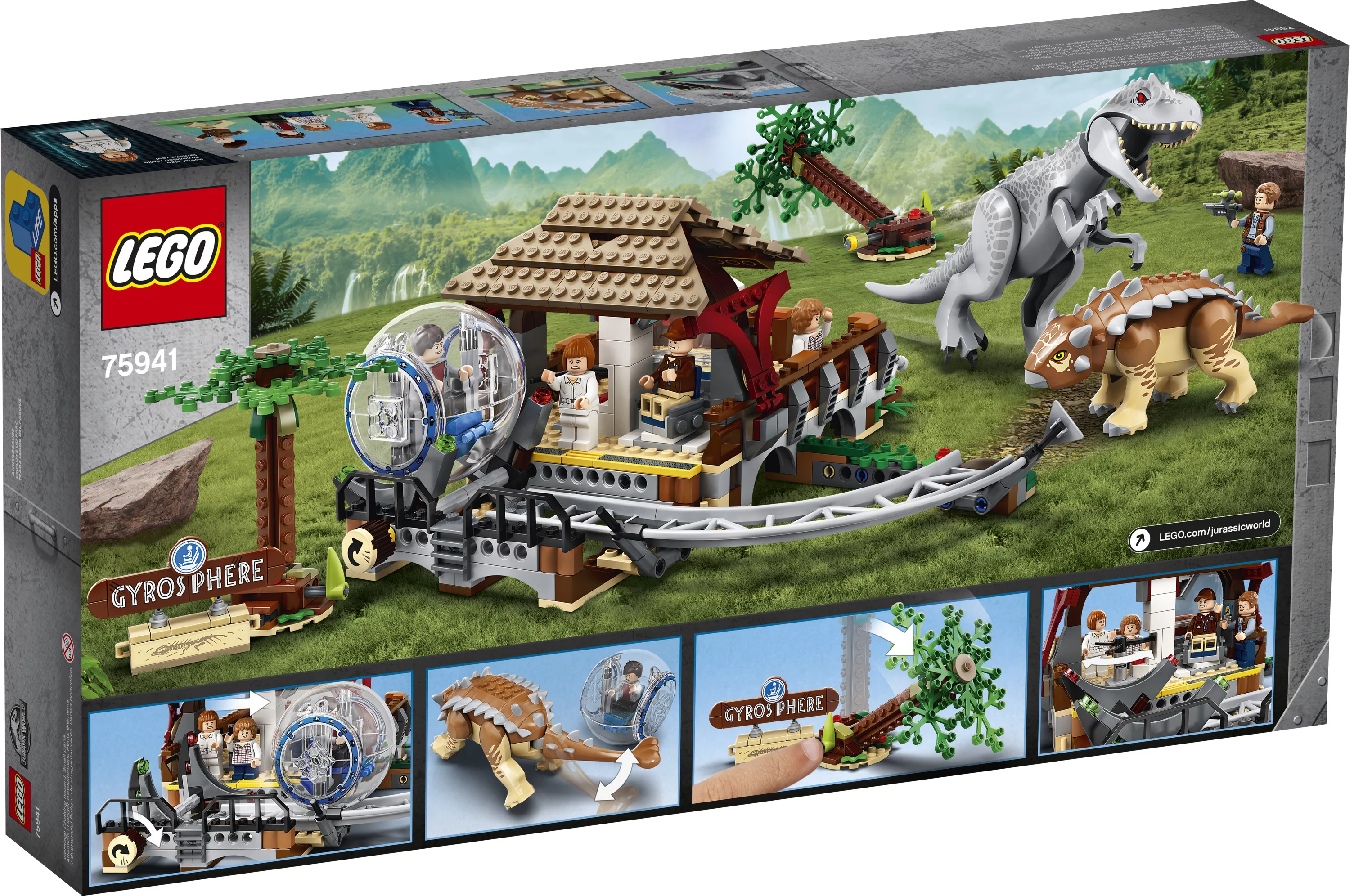 LEGO 75941 Jurassic World Indominus rex vs. Ankylosaurus Toy Building Kit (537 Pieces)