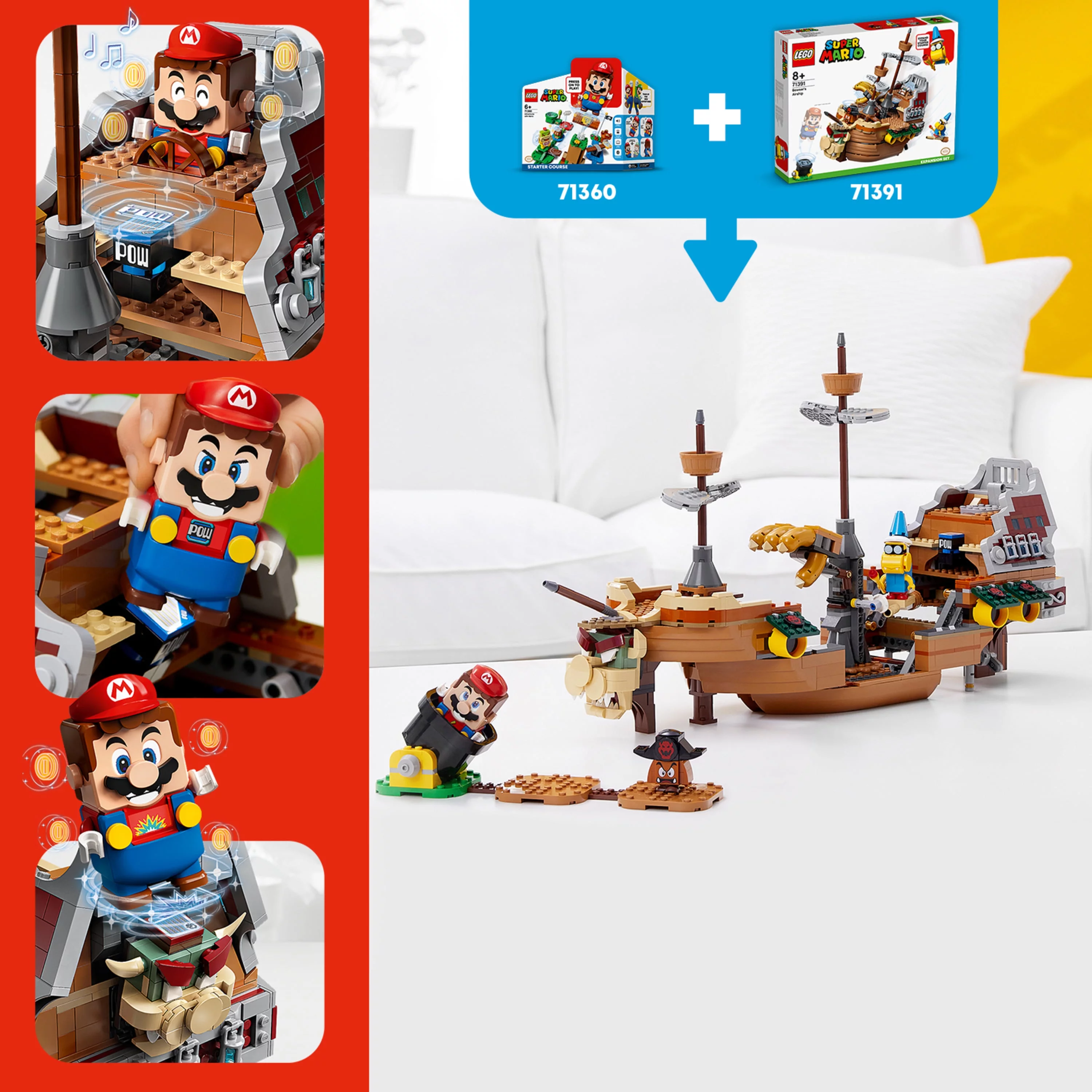 LEGO Super Mario Bowser’s Airship Expansion Set 71391 Building Toy for Kids (1,152 Pieces)