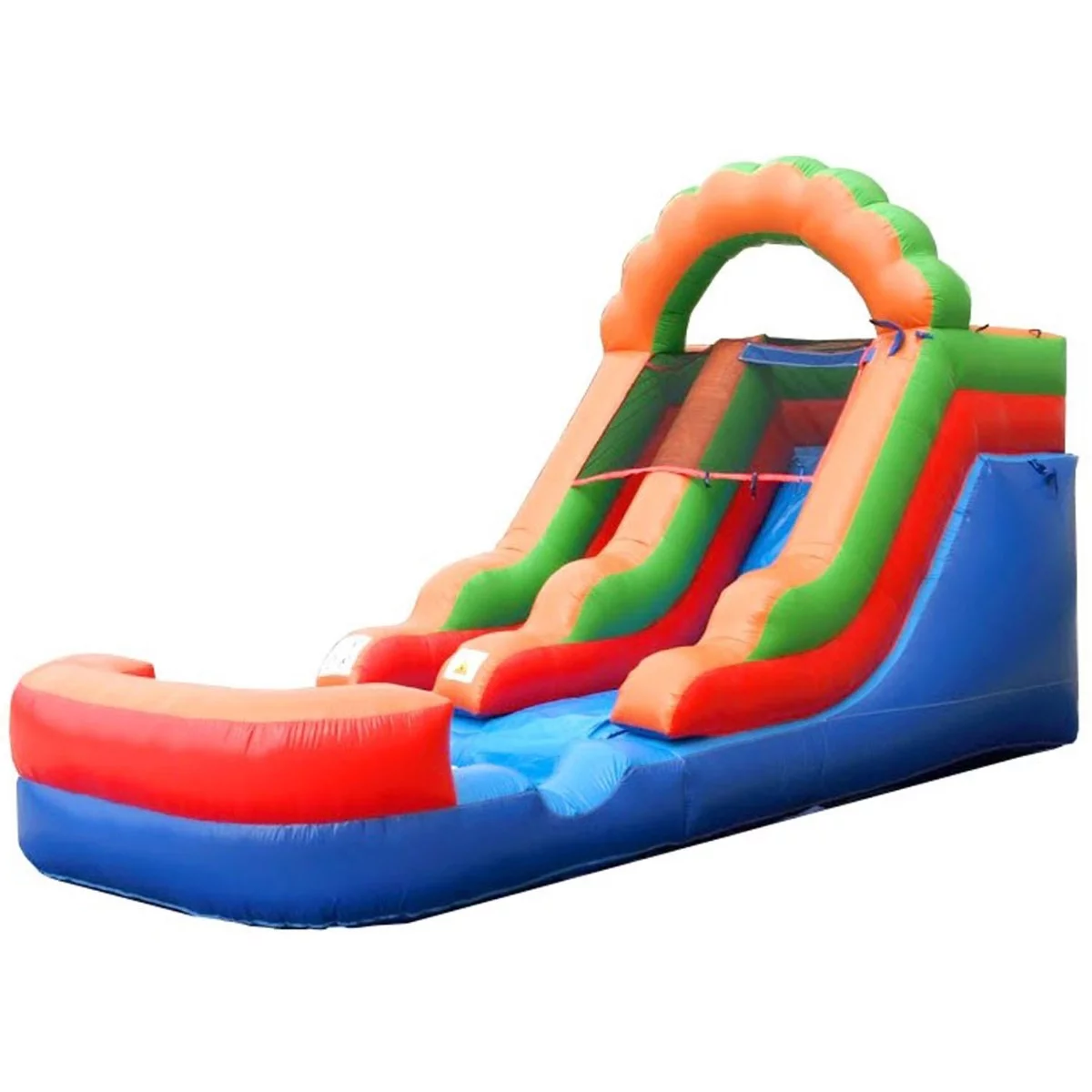 Pogo Bounce House Crossover Kids Inflatable Water Slide, Rainbow with Blower, 12 ft