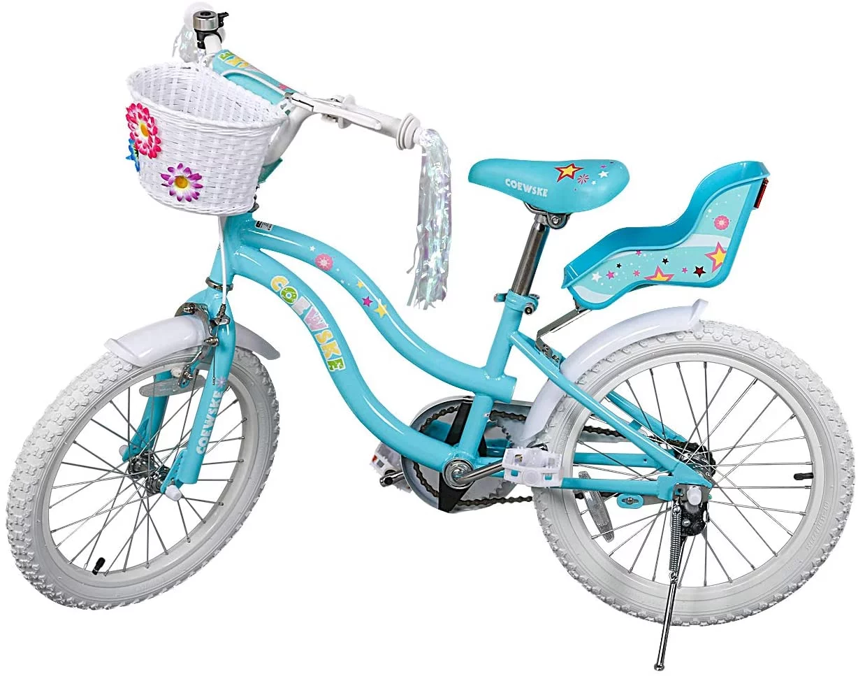 Coewske 18 inch Kids Bicycle Princess Style Children Boys Girls Bike with Kickstand, Blue