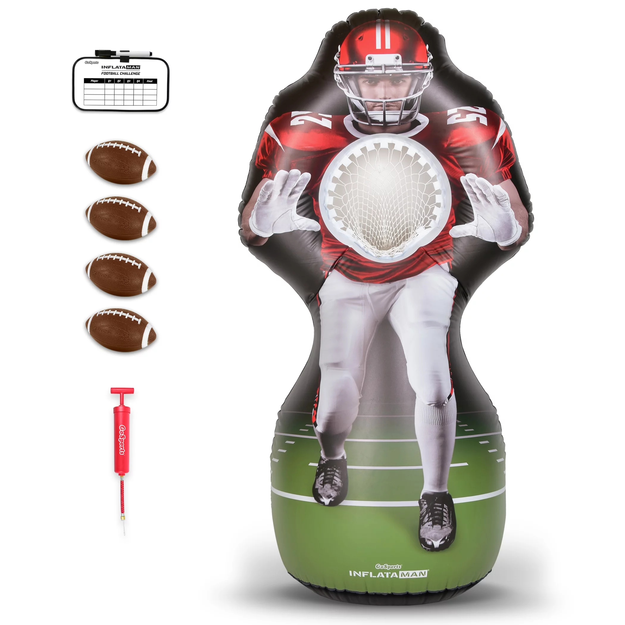 GoSports Inflataman Football Challenge – Inflatable Receiver Touchdown Toss Game