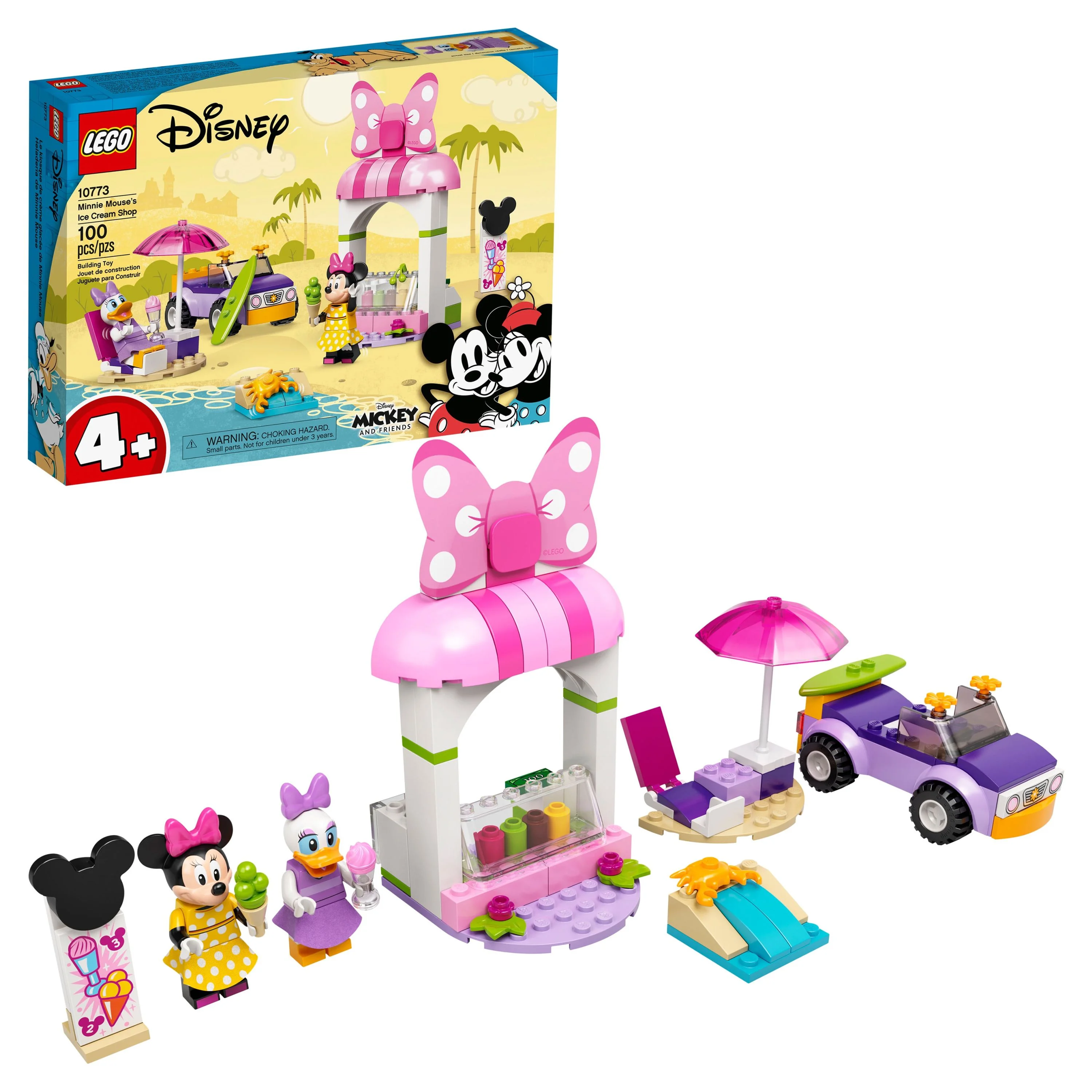 LEGO Disney Mickey and Friends Minnie Mouse’s Ice Cream Shop 10773 Building Toy (100 Pieces)