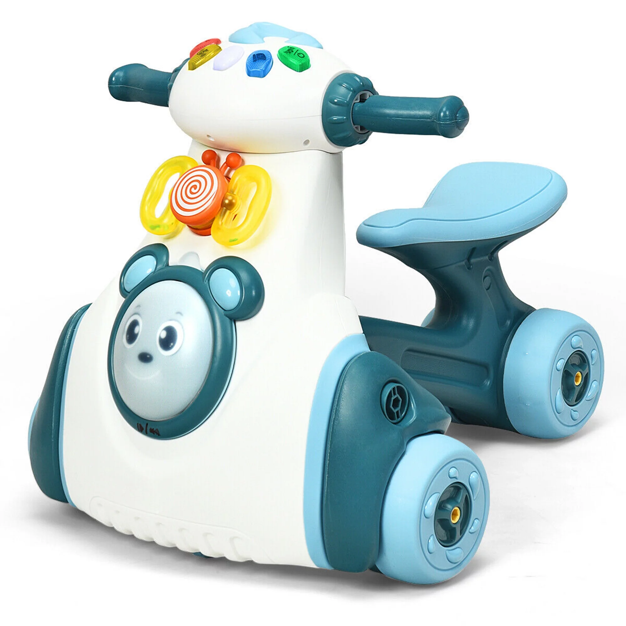 Gymax Baby Balance Bike Musical Ride Toy w/ Light & Sensing Function Toddler Walker