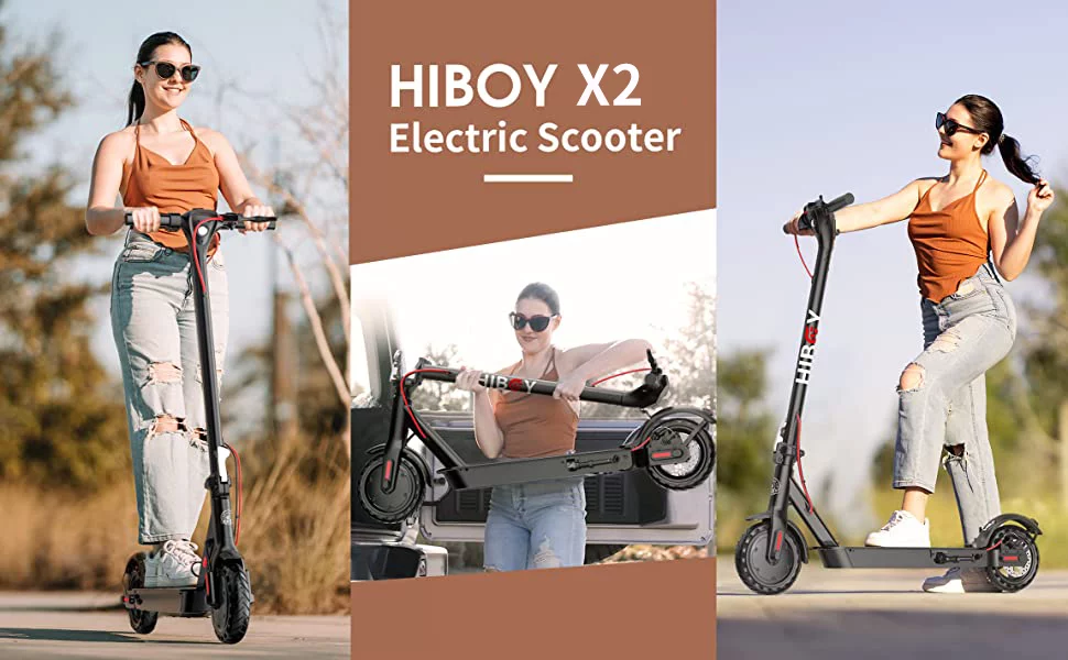 Hiboy KS4 Electric Scooter, 350W 8.5″ Honeycomb Tires 17 Miles 19 Mph with App