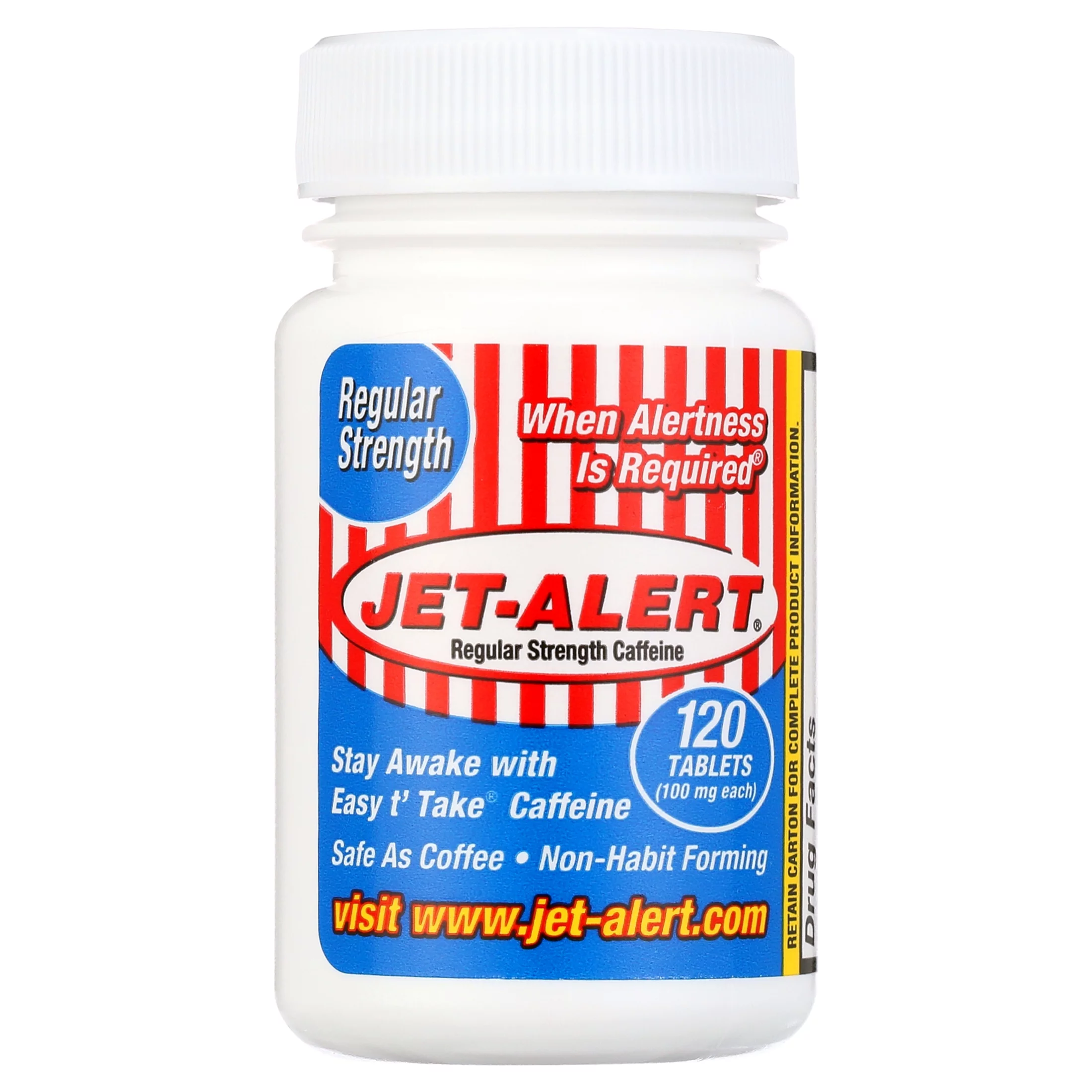 Jet-Alert Regular Strength Caffeine 100mg, 120ct Tablet