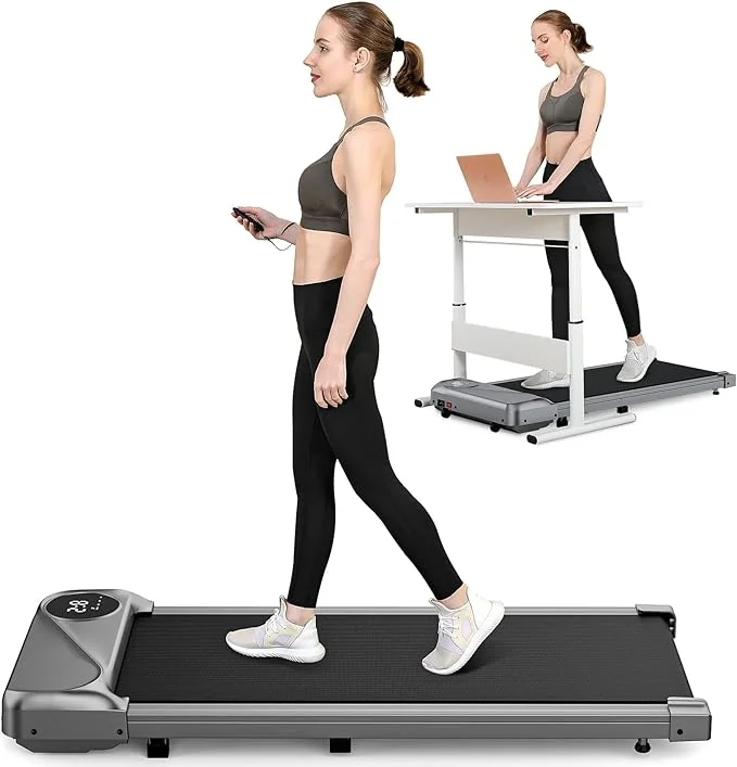 THERUN Walking Pad Treadmill Under Desk with 265 lbs Weight Capacity Remote Control LED Display Needed Portable Mini Treadmill for Home/Office, Walking Pad Treadmill 2.5HP, Walking Jogging Machine