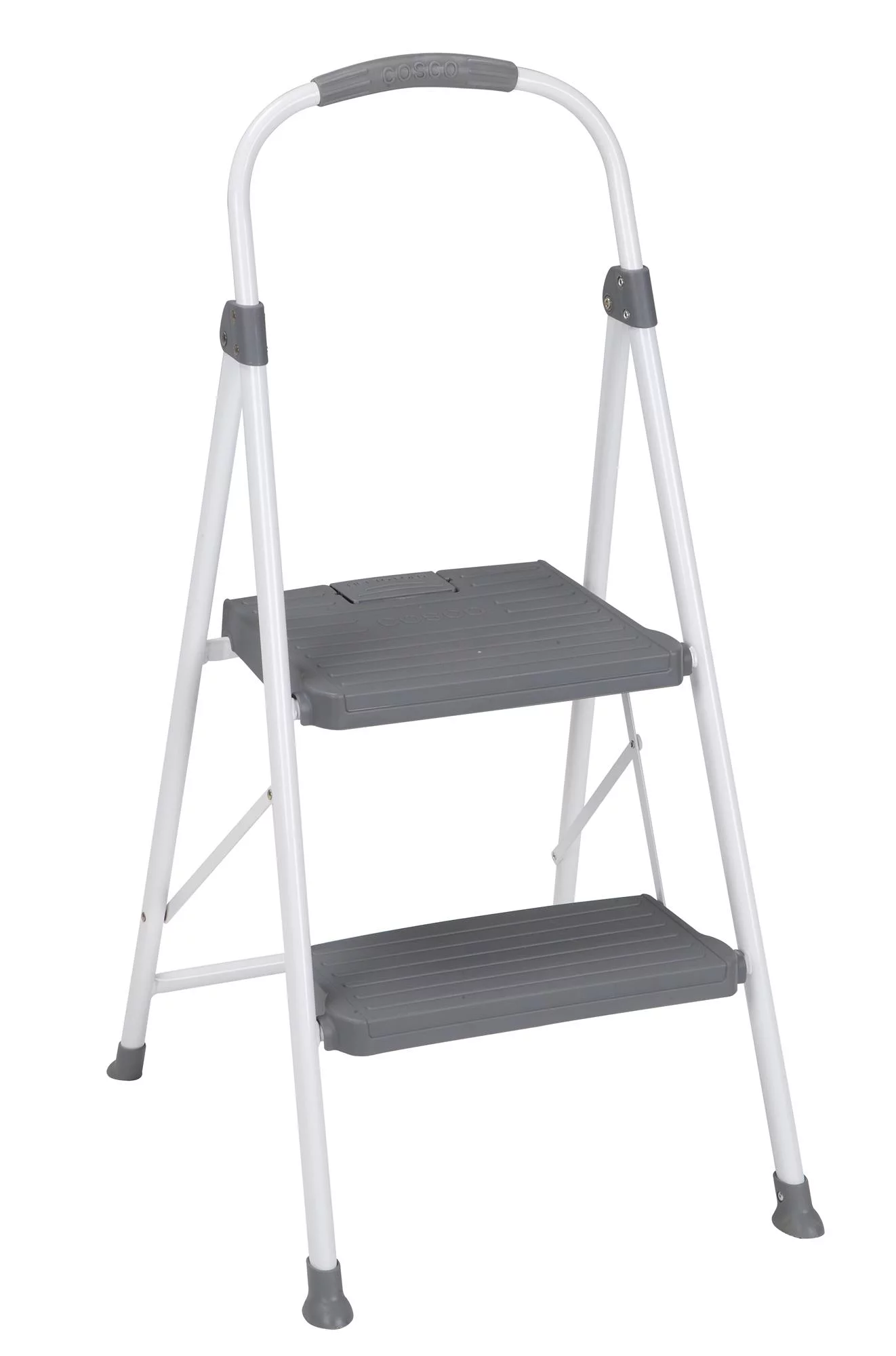 COSCO 2-Step Connection Folding Step Stool with Large Resin Steps, Max Reach 8ft 1in