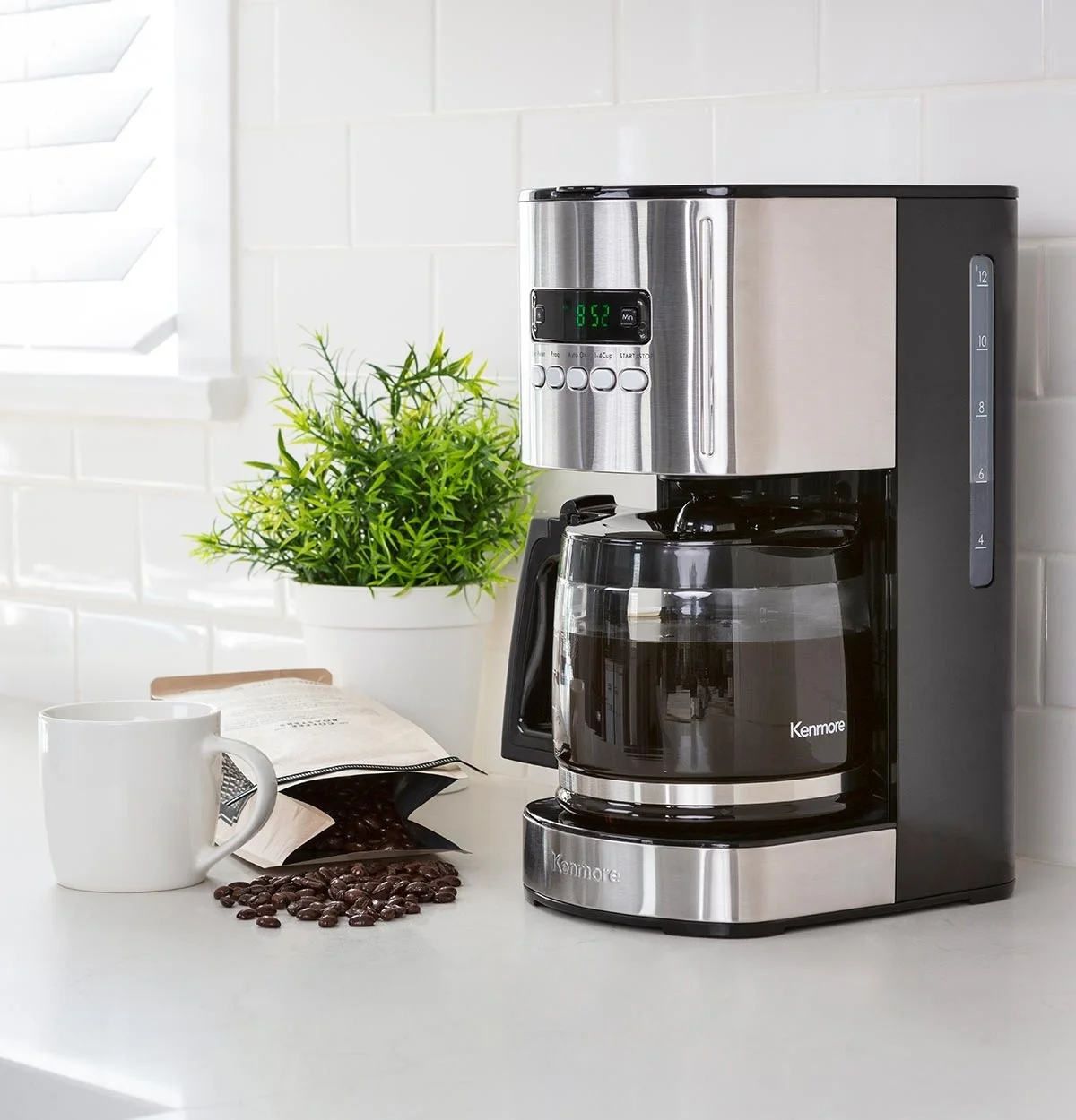 Kenmore Aroma Control Programmable 12-cup Coffee Maker, Black Stainless