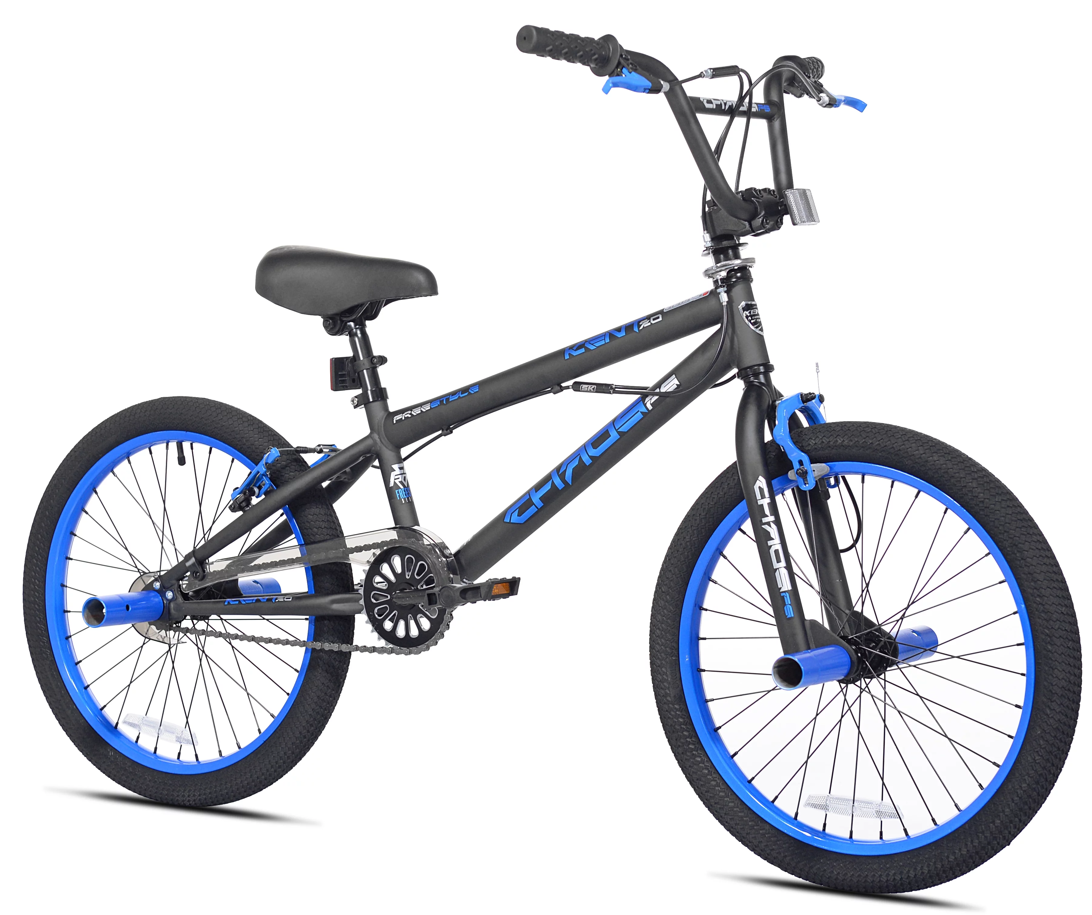 Kent Bicycle 20 in. Chaos Boy’s Child Bicycle, Matte Black and Blue