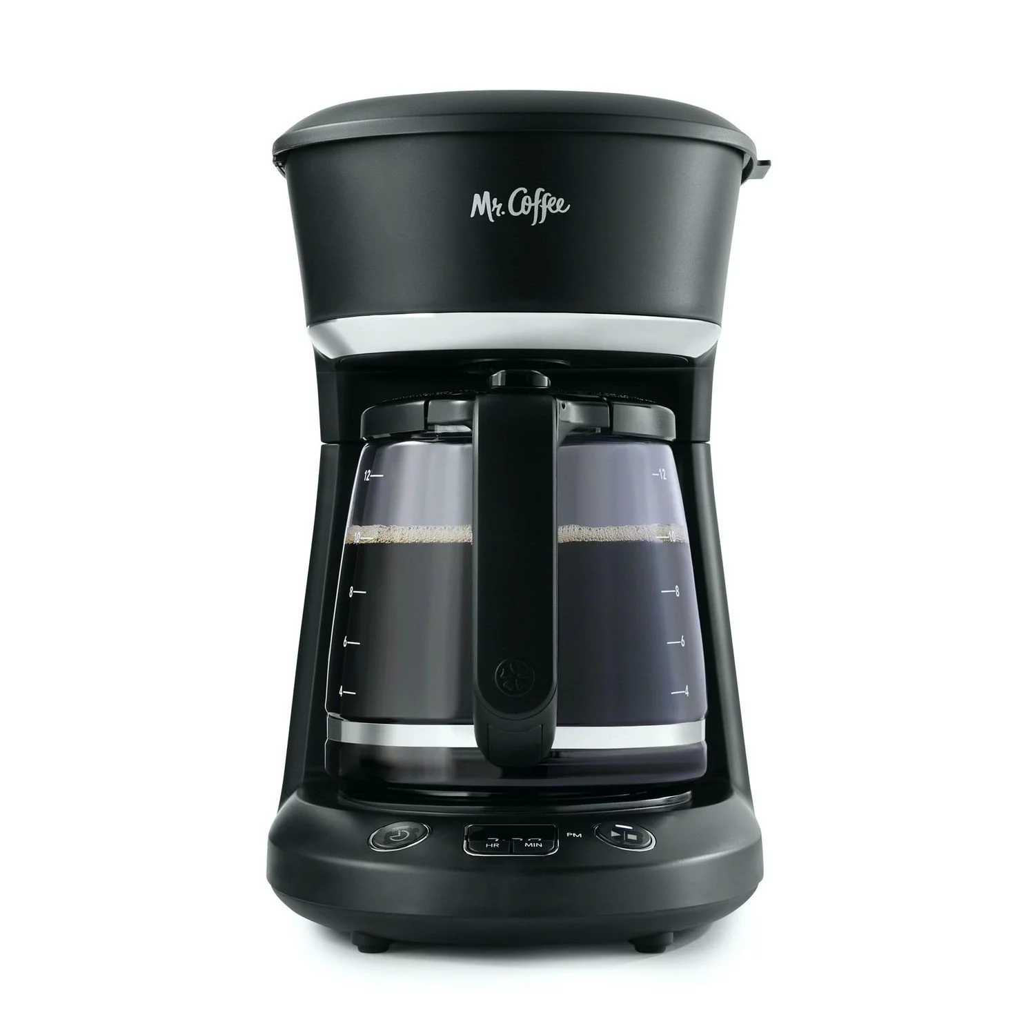 Mr. Coffee – Programmable Coffee Maker, 12 Cup Capacity, Late Brew Function, Black