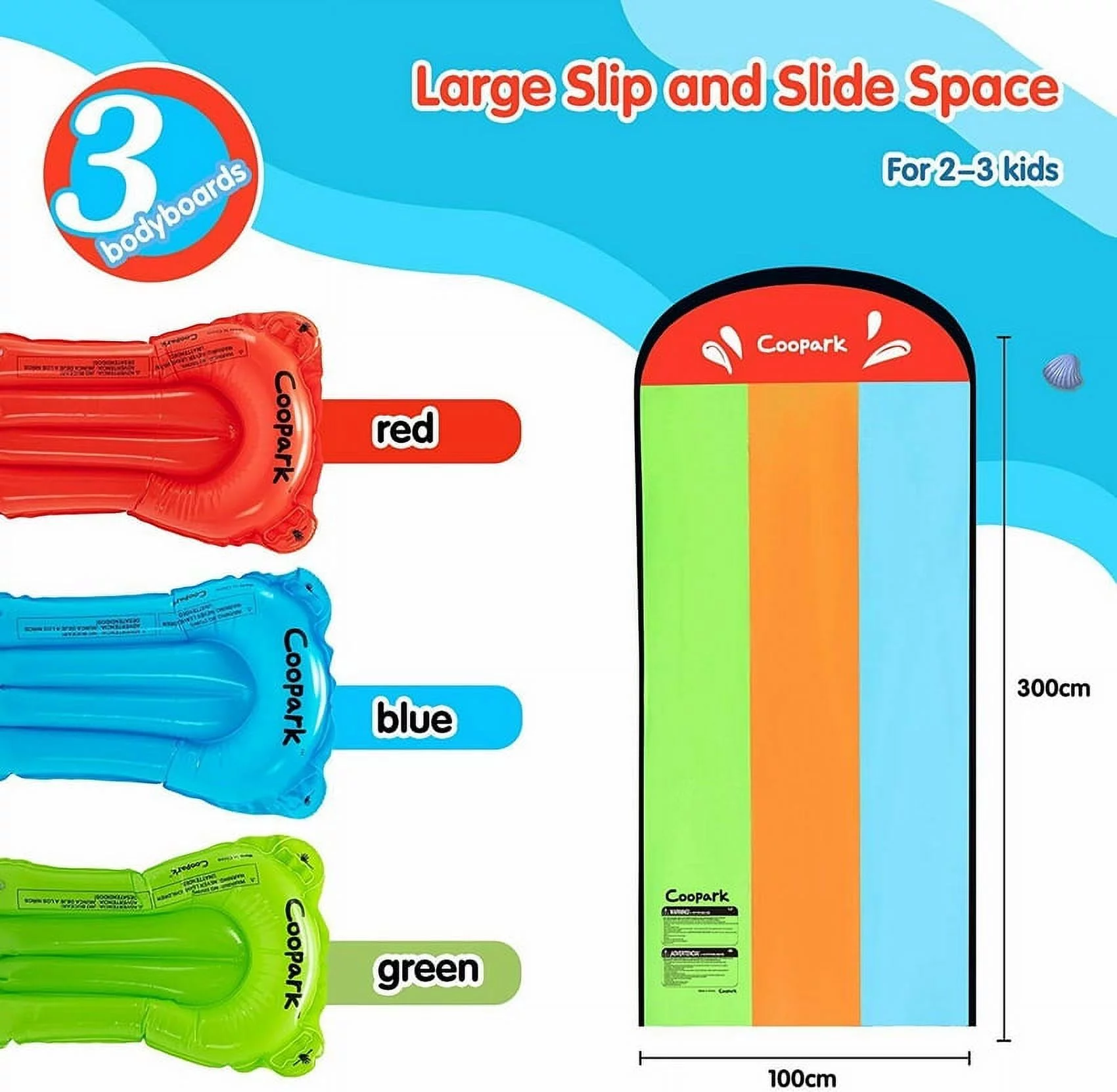 16′ Slip and Slide Water Slide for Kids and Adults Inflatable Slide Surf Ride TY18