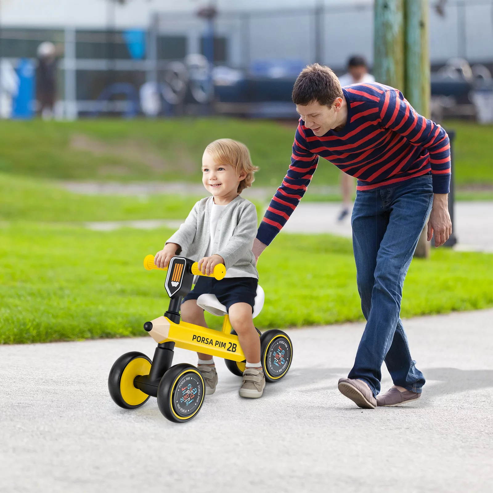 Infans Baby Balance Bike for 1-3 Years Old Riding Toy No Pedal for Boys & Girls Yellow