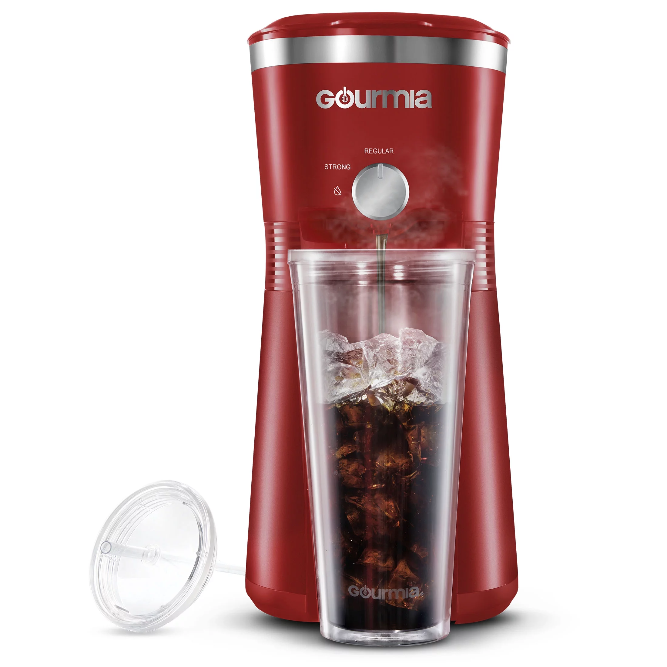 Gourmia Iced Coffee Maker with 25 fl oz. Reusable Tumbler, Black