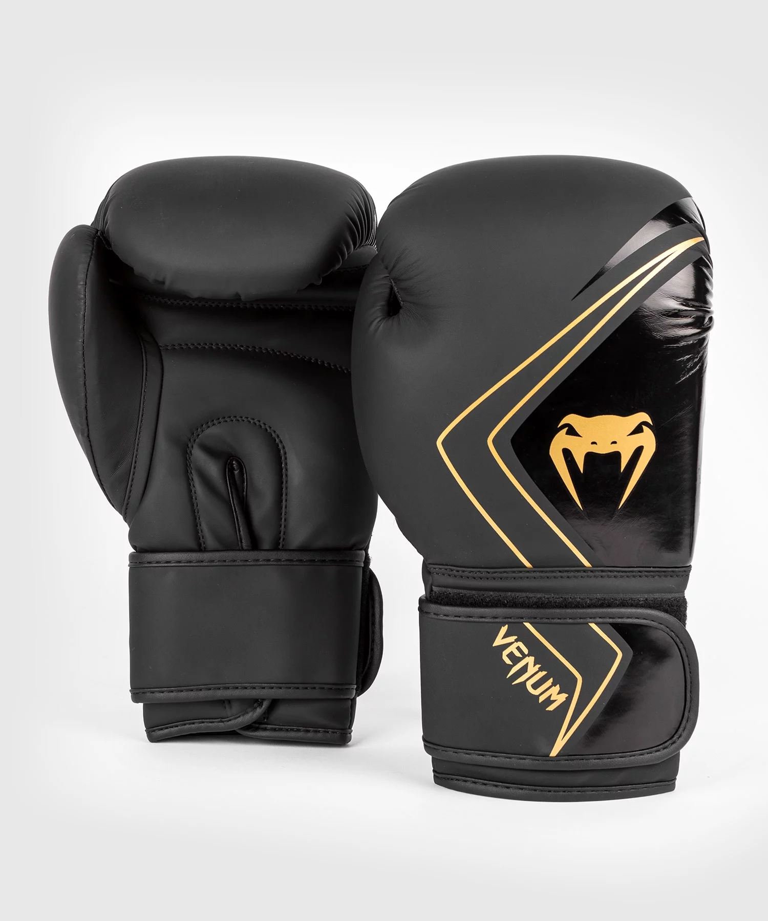 Venum Unisex Contender 2.0 Boxing Gloves – Black/Gold – 12 oz – Adult