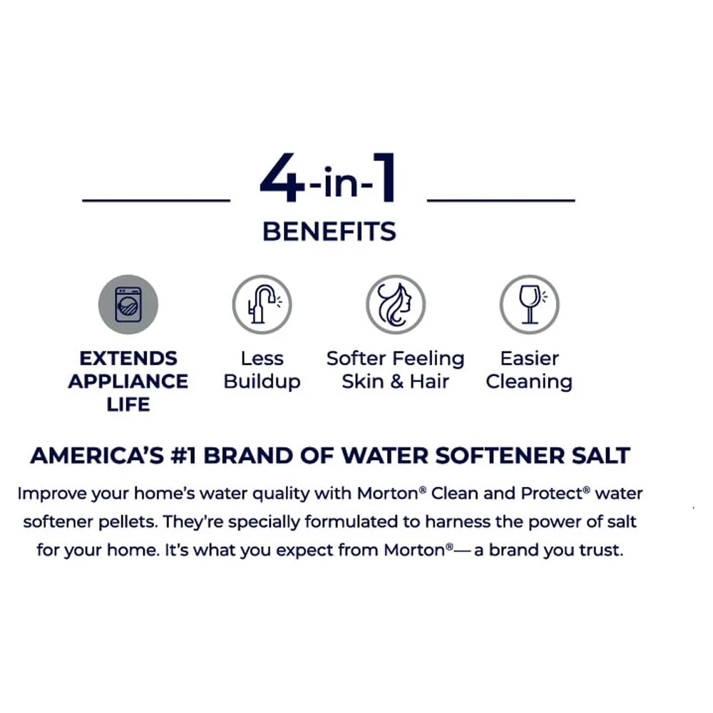 Morton Salt Water Softener Clean and Protect Pellets, 40 lb. Bag