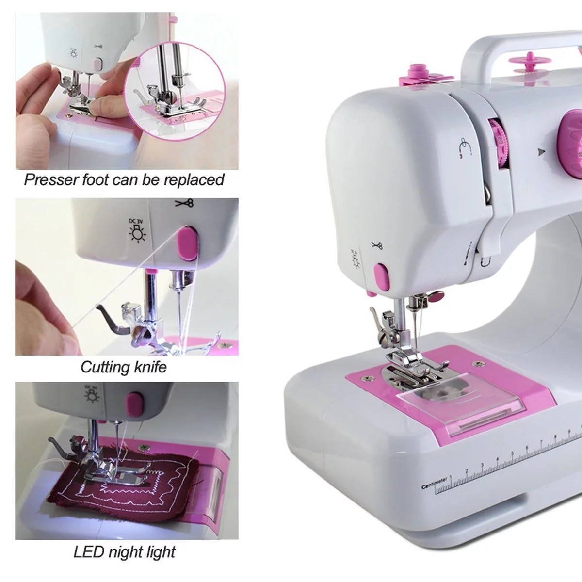 Costway Sewing Machine Free-Arm Crafting Mending Machine with 12 Built-In Stitched White