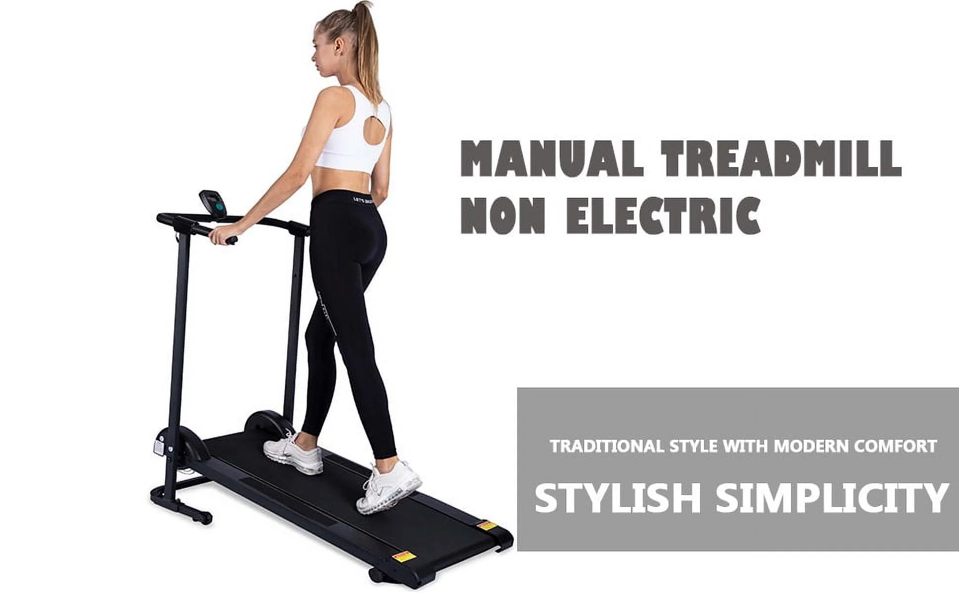 Manual Treadmill Non Electric Treadmill with 10?? Incline Small Foldable Treadmill for Apartment Home Walking Running