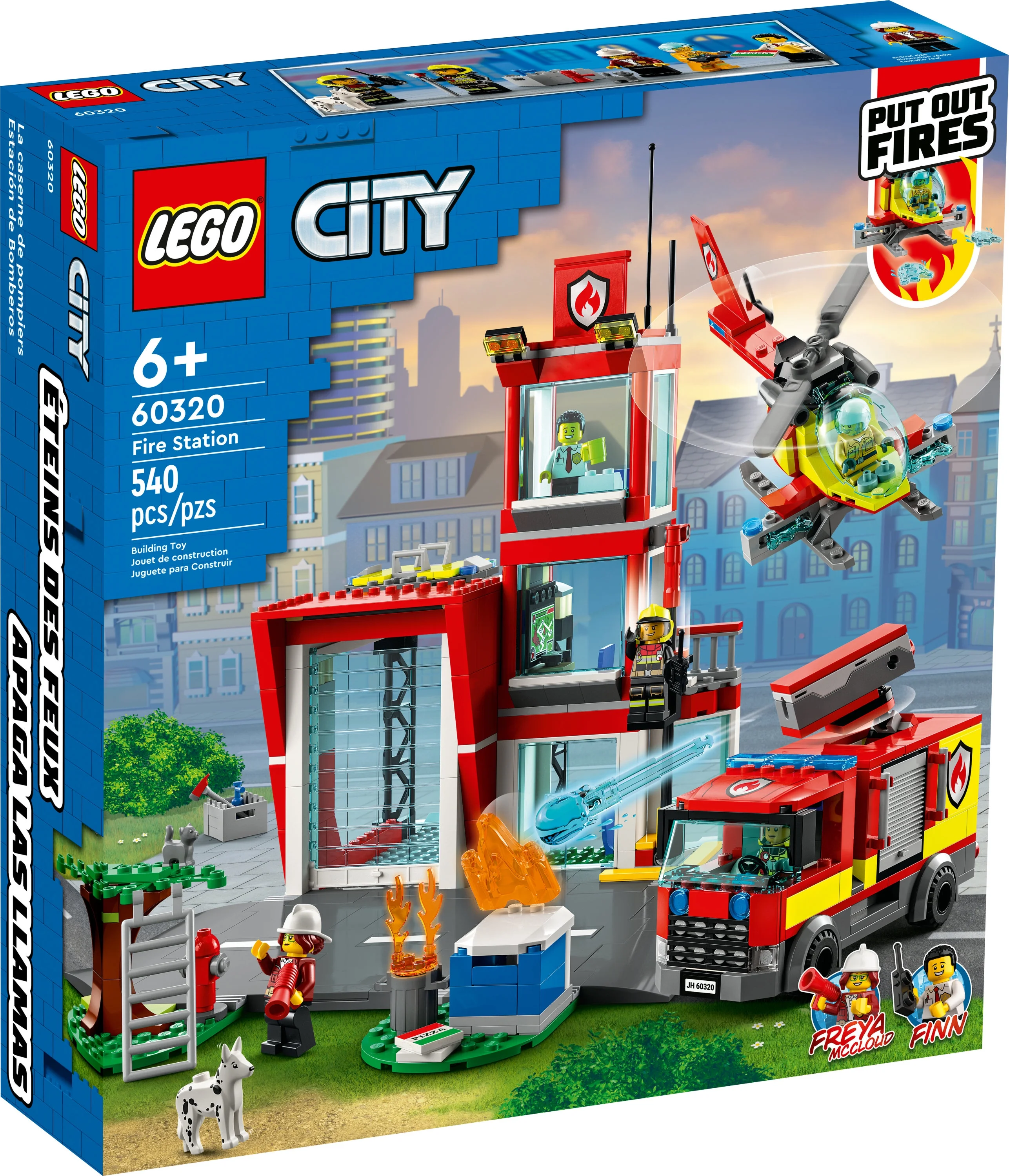 LEGO City Fire Station Set 60320 with Garage, Helicopter & Fire Engine Toys plus Firefighter Minifigures, Emergency Vehicles Playset, Gifts for Kids Age 6 Plus