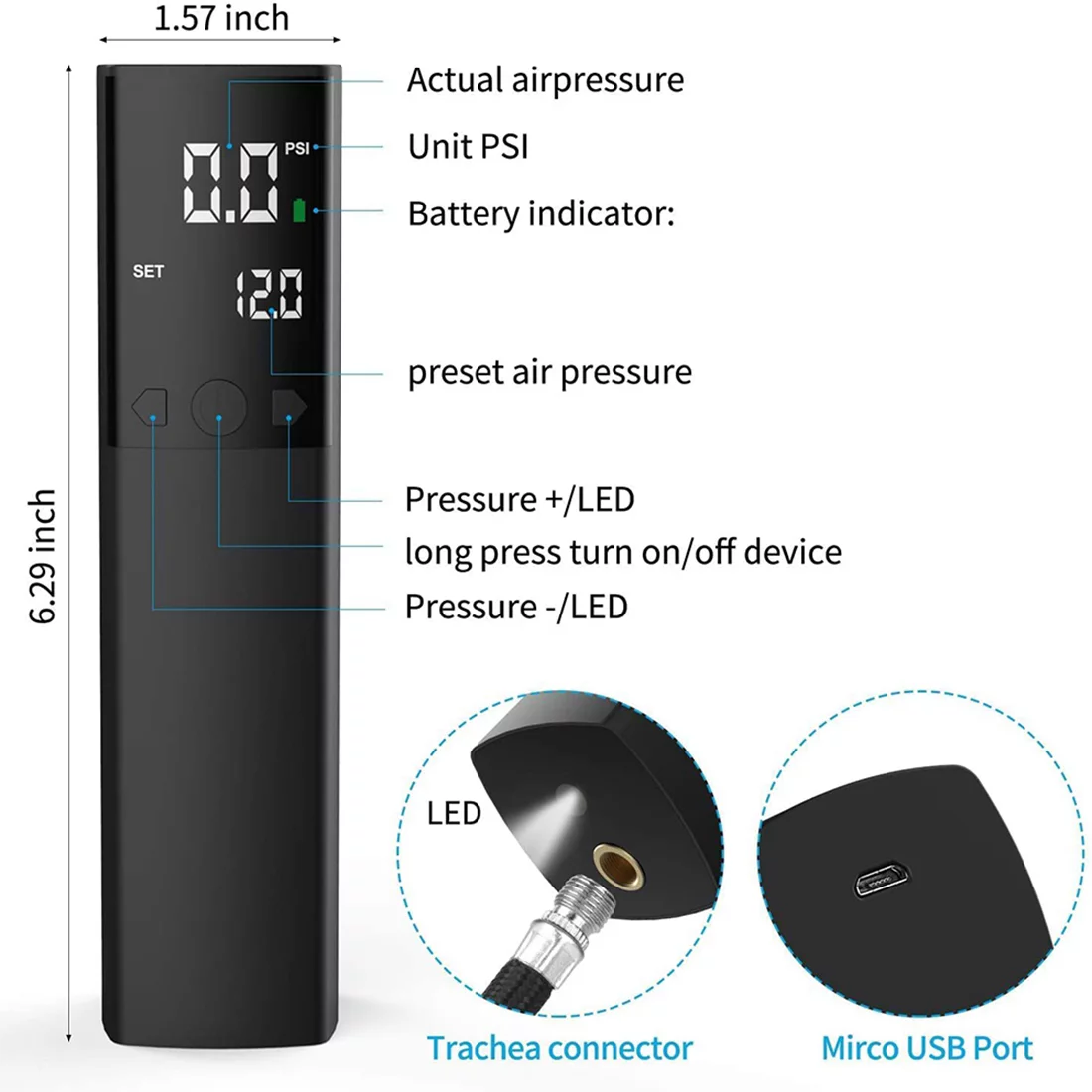 Electric Ball Pump,Smart Pump Portable Fast Ball with Accurate Pressure Gauge and Digital LCD Display