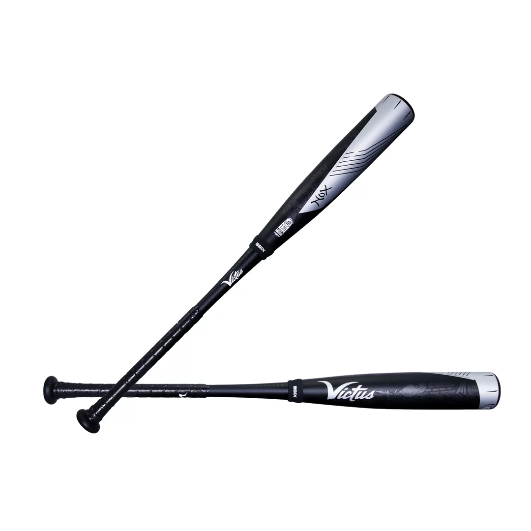 Victus Nox Two Piece Hybrid USSSA 2 3/4″ Baseball Bat -8, 28″/20oz (Black/Silver)