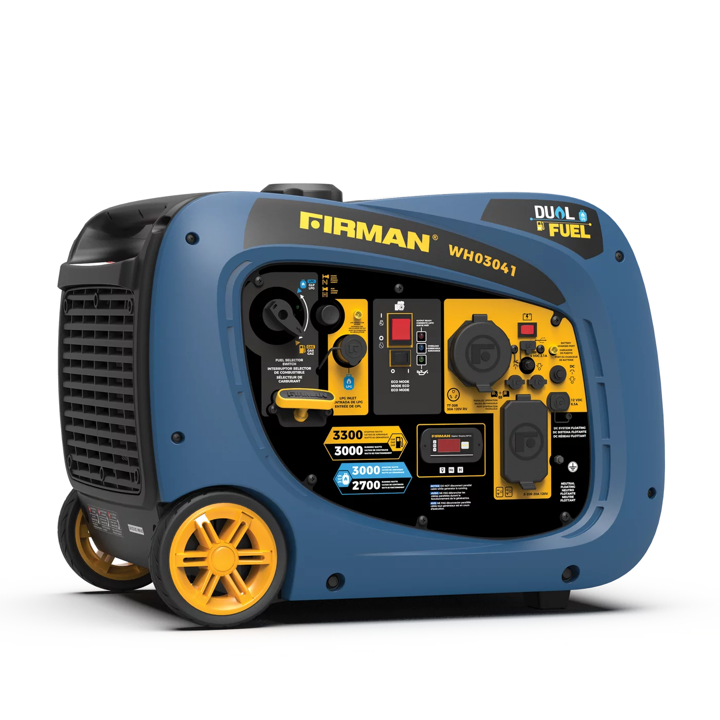 FIRMAN WH03041 Dual Fuel Inverter Portable Generator 3300/3000W Recoil Start 50 ST CAN