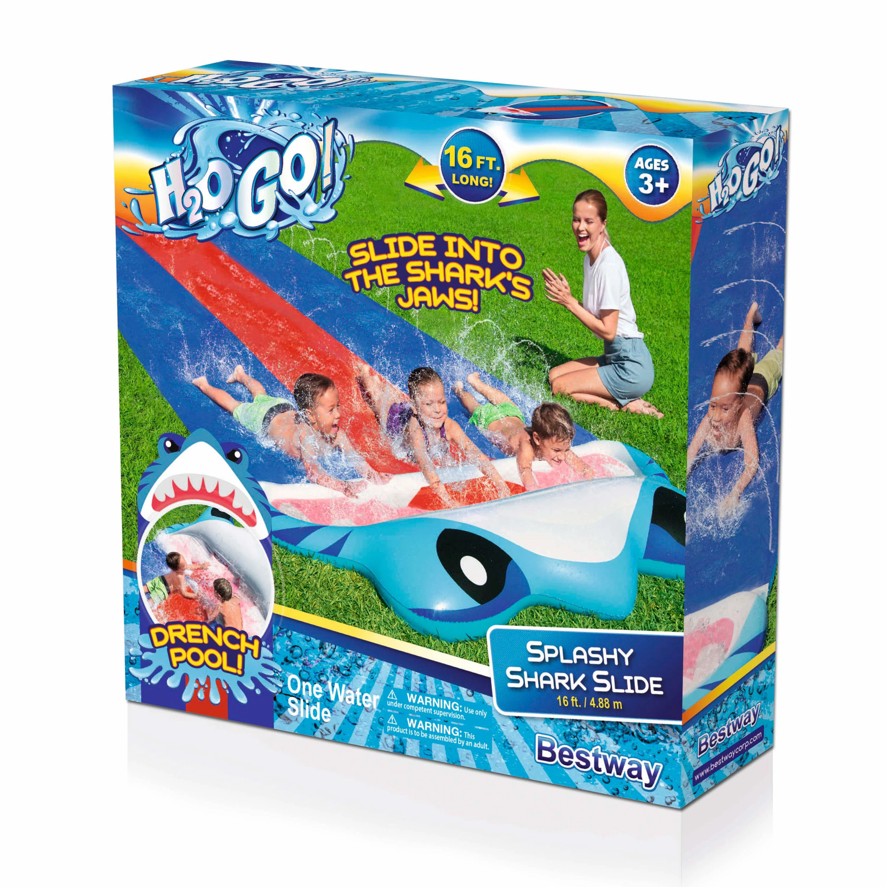 H2OGO! Bestway – 16′ Splashy Shark Water Slide