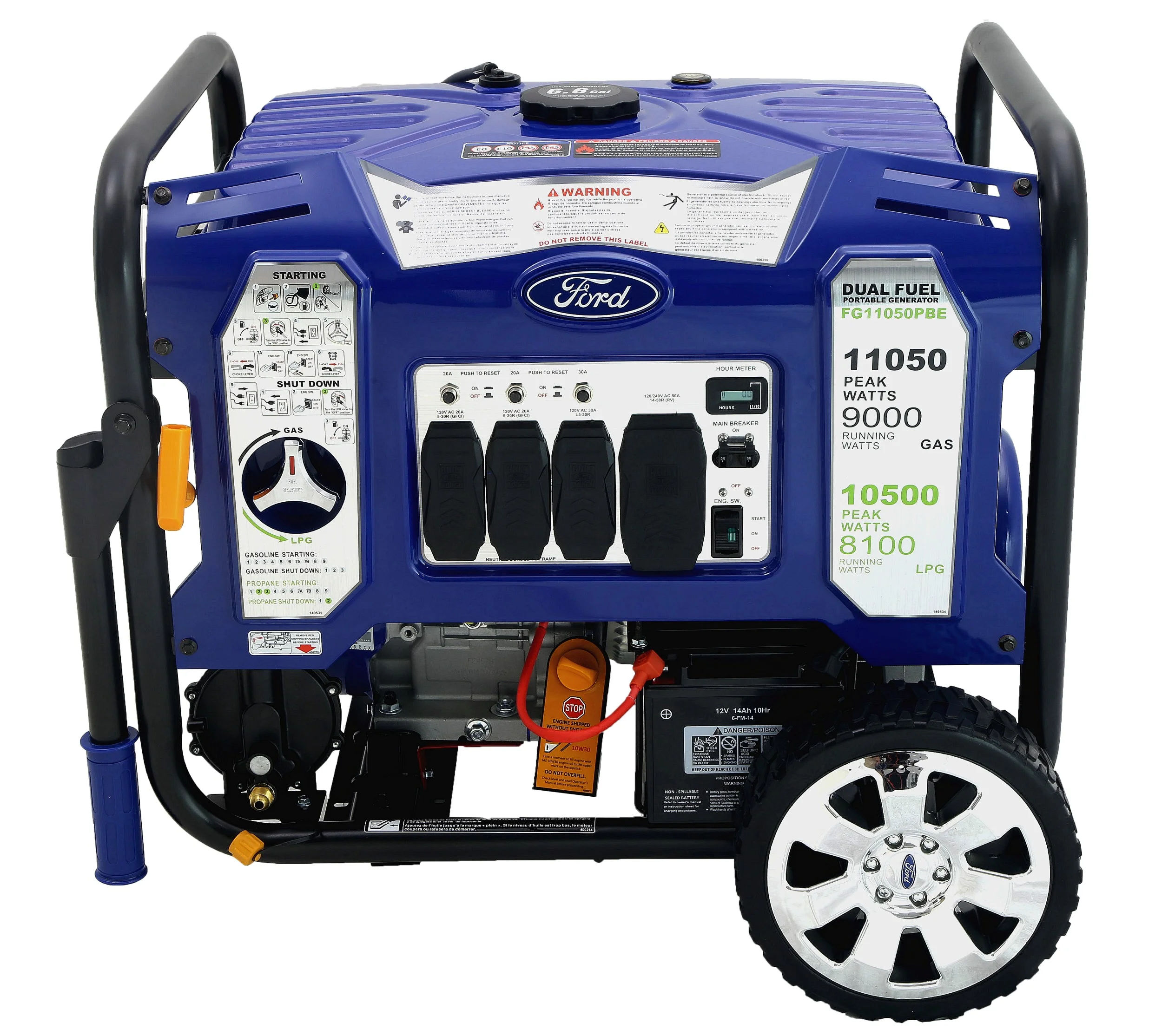 Ford 11,050-Watt Dual Fuel Portable Generator – CARB Compliant