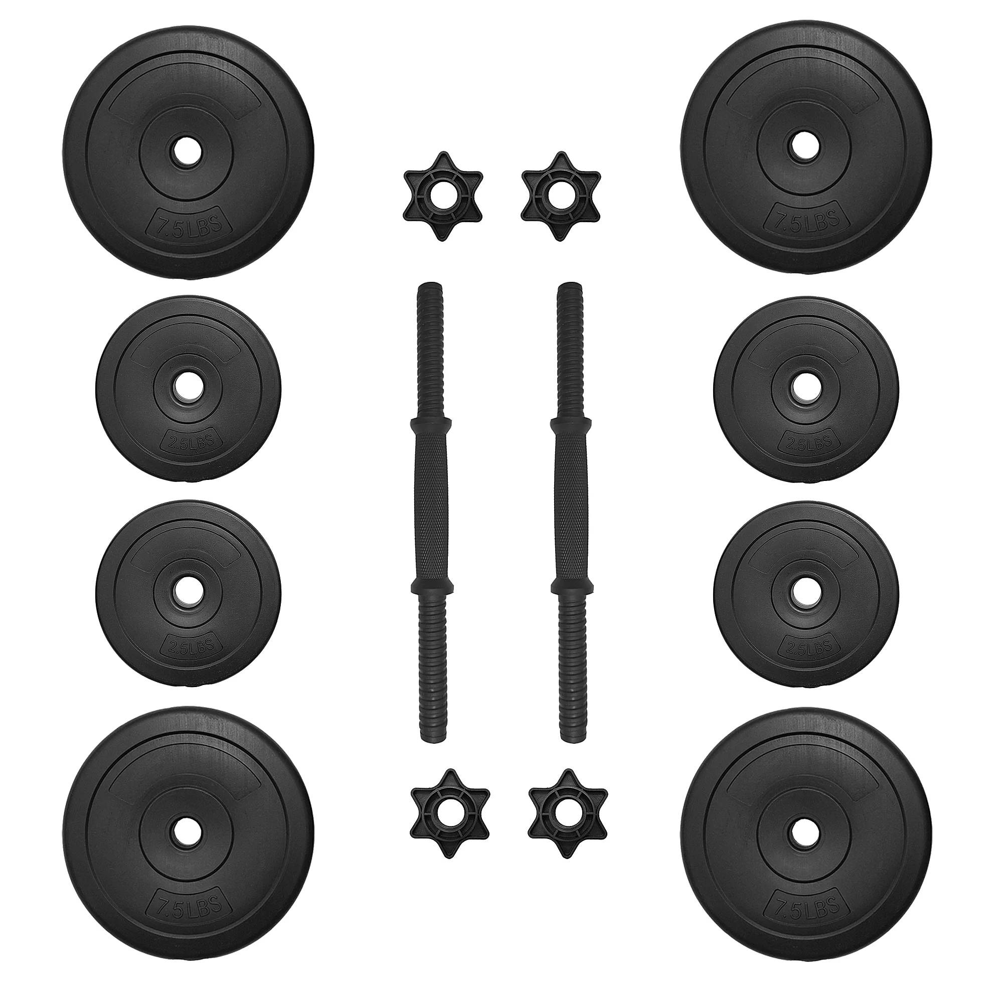 BalanceFrom Vinyl Dumbbell Set, 40 Lbs. (20 Lbs. Pair), Adjustable, Black