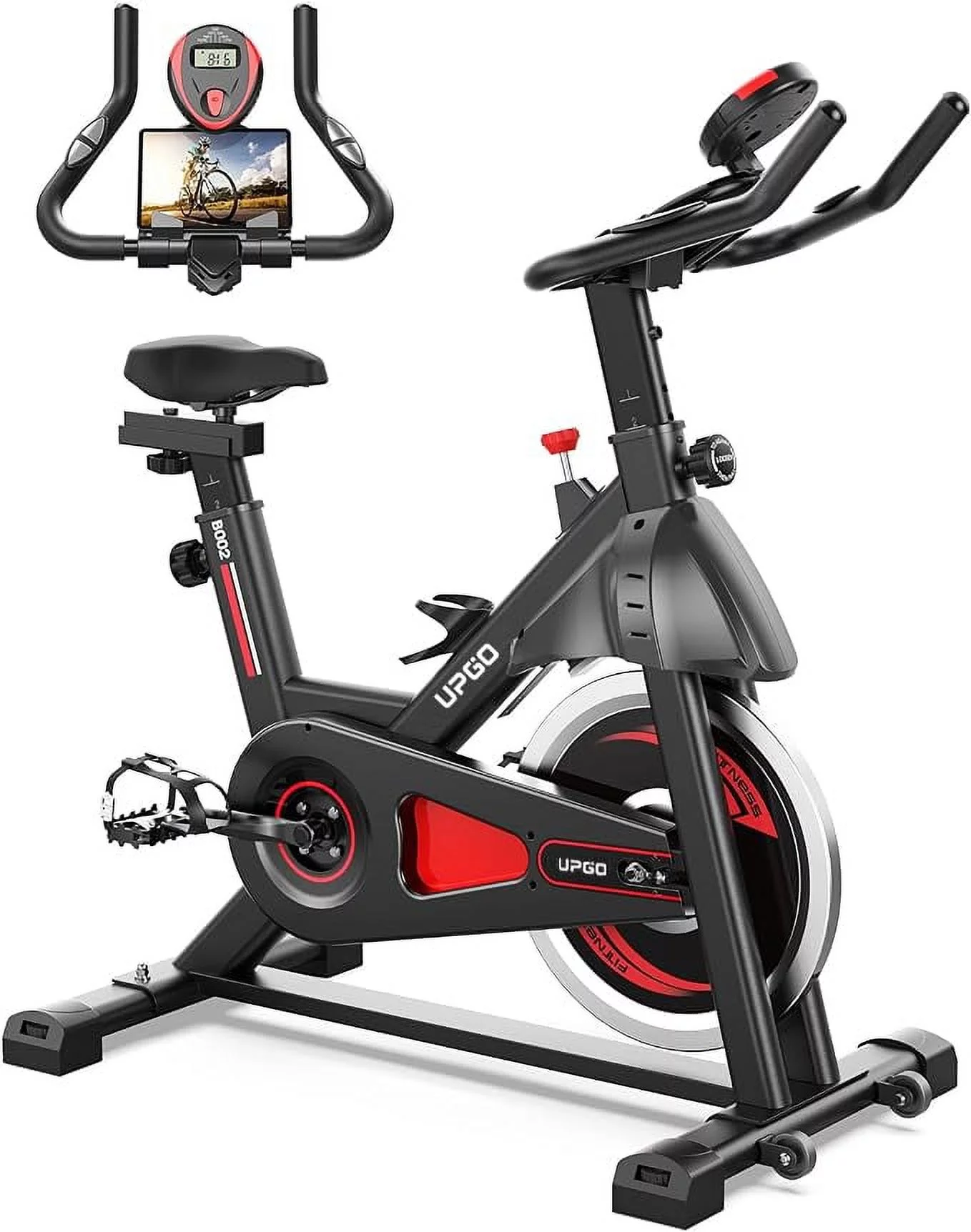 UPGO Indoor Cycling Bike/Magnetic Stationary Bike – Cycle Bike with Ipad Mount & Comfortable Seat Cushion