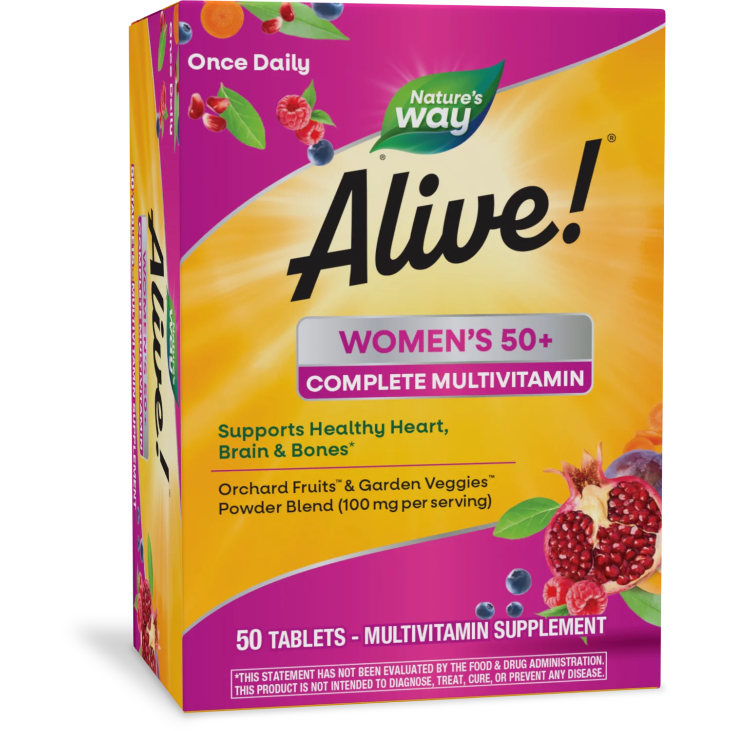 Nature’s Way Alive! Women’s 50+ Complete Daily Multivitamin Tablets, B-Vitamins, 50 Count