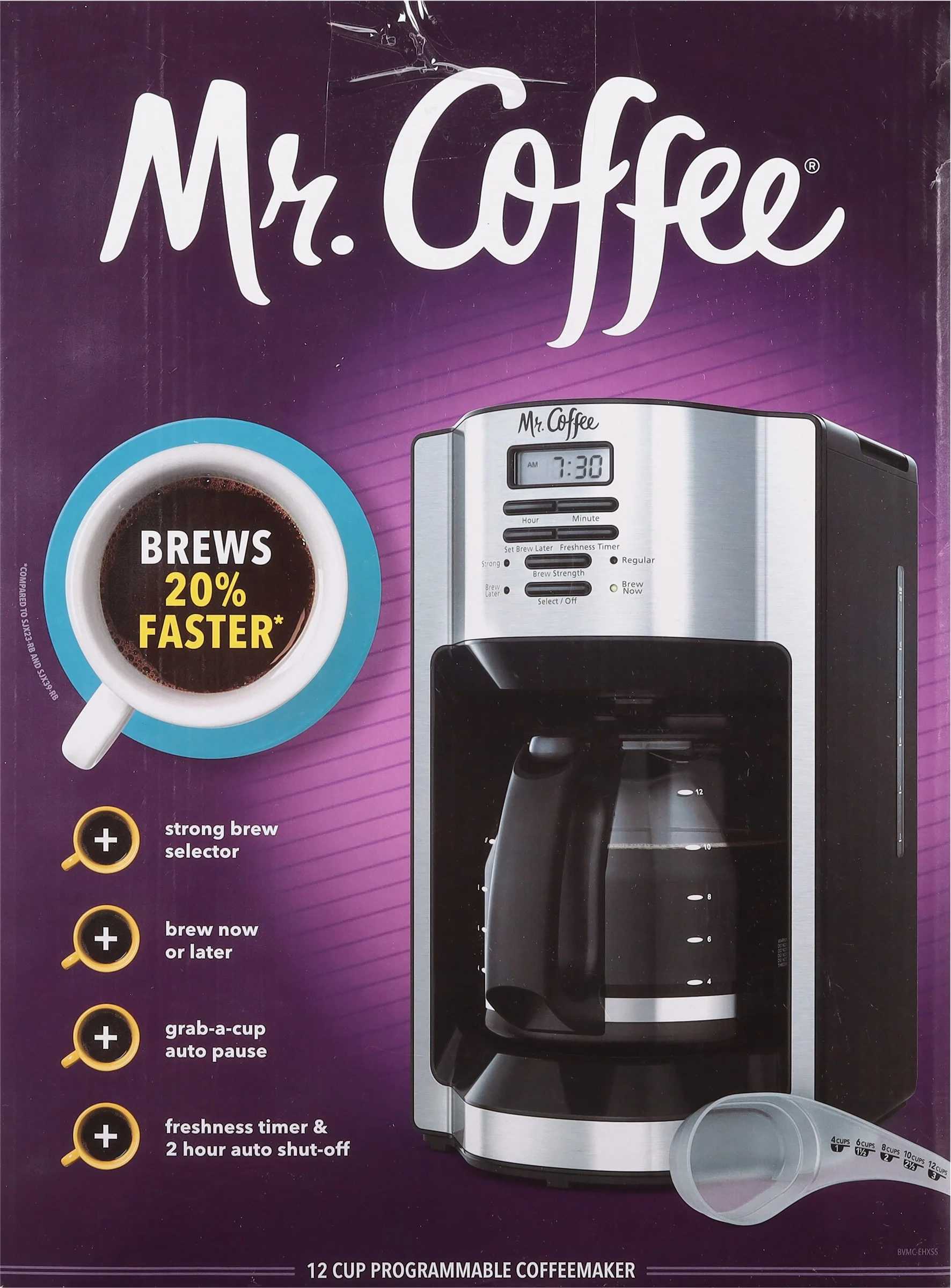 Mr. Coffee – 12-Cup Coffee Maker with Rapid Brew System – Stainless Steel