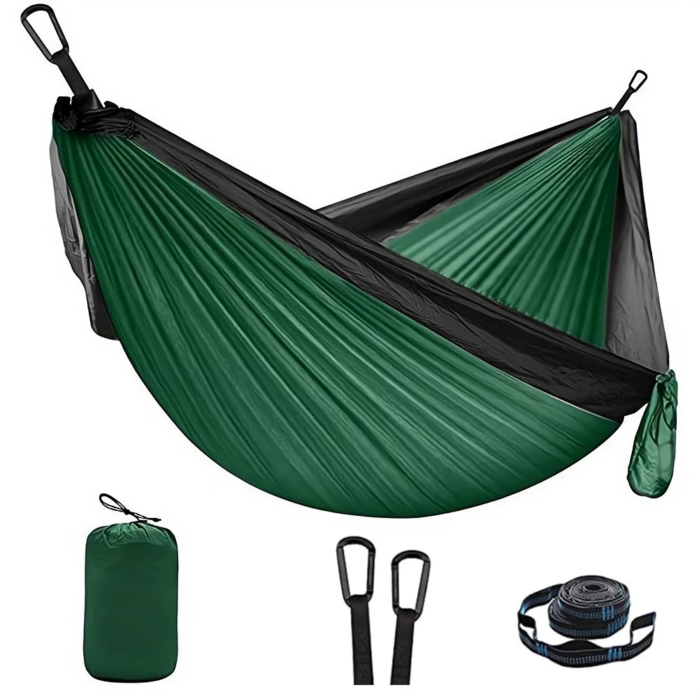 Maraawa Camping Hammock Double Portable Hammock 11878in, Camping Accessories for Outdoor, Indoor, Travel, Beach Dark Green