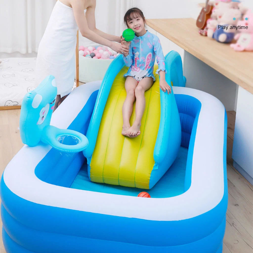 Inflatable Water Slide Wider Steps Indoor Outdoor Swimming Pool Supplies Kids Children Bounce Castle Waterslide Summer Amusement Facilities Water for Play Toys