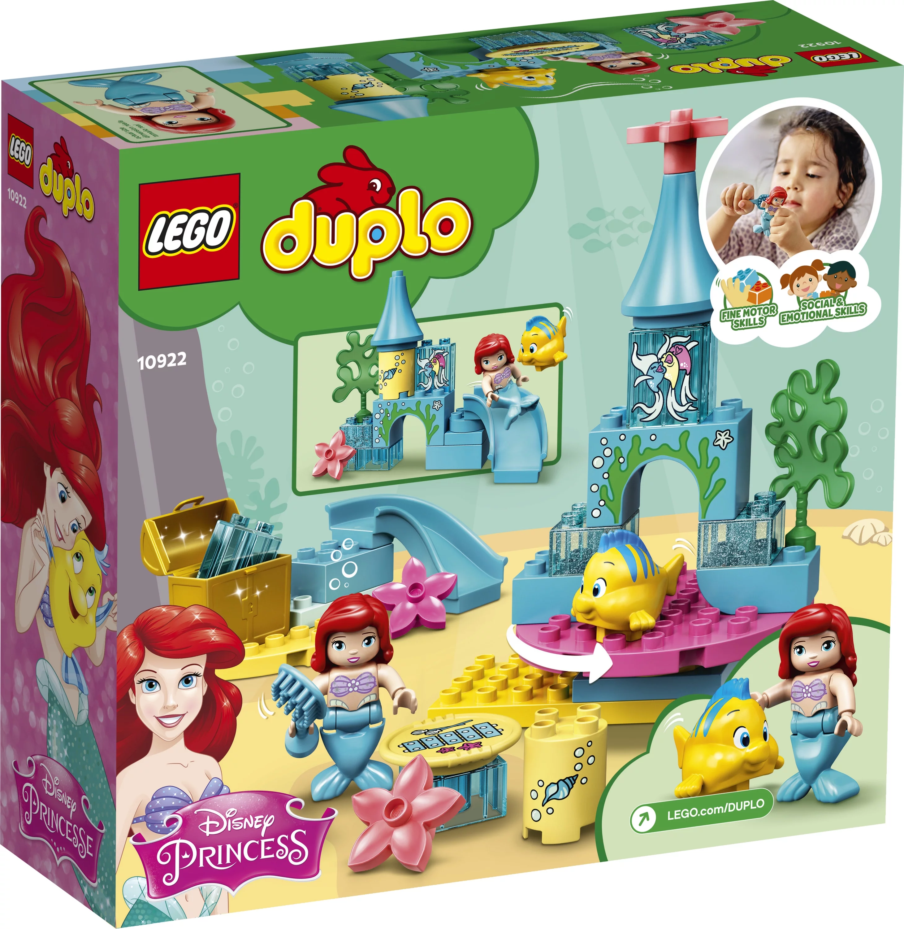 LEGO DUPLO Disney Ariel’s Undersea Castle 10922 Toddler Building Toy with Flounder (35 Pieces)