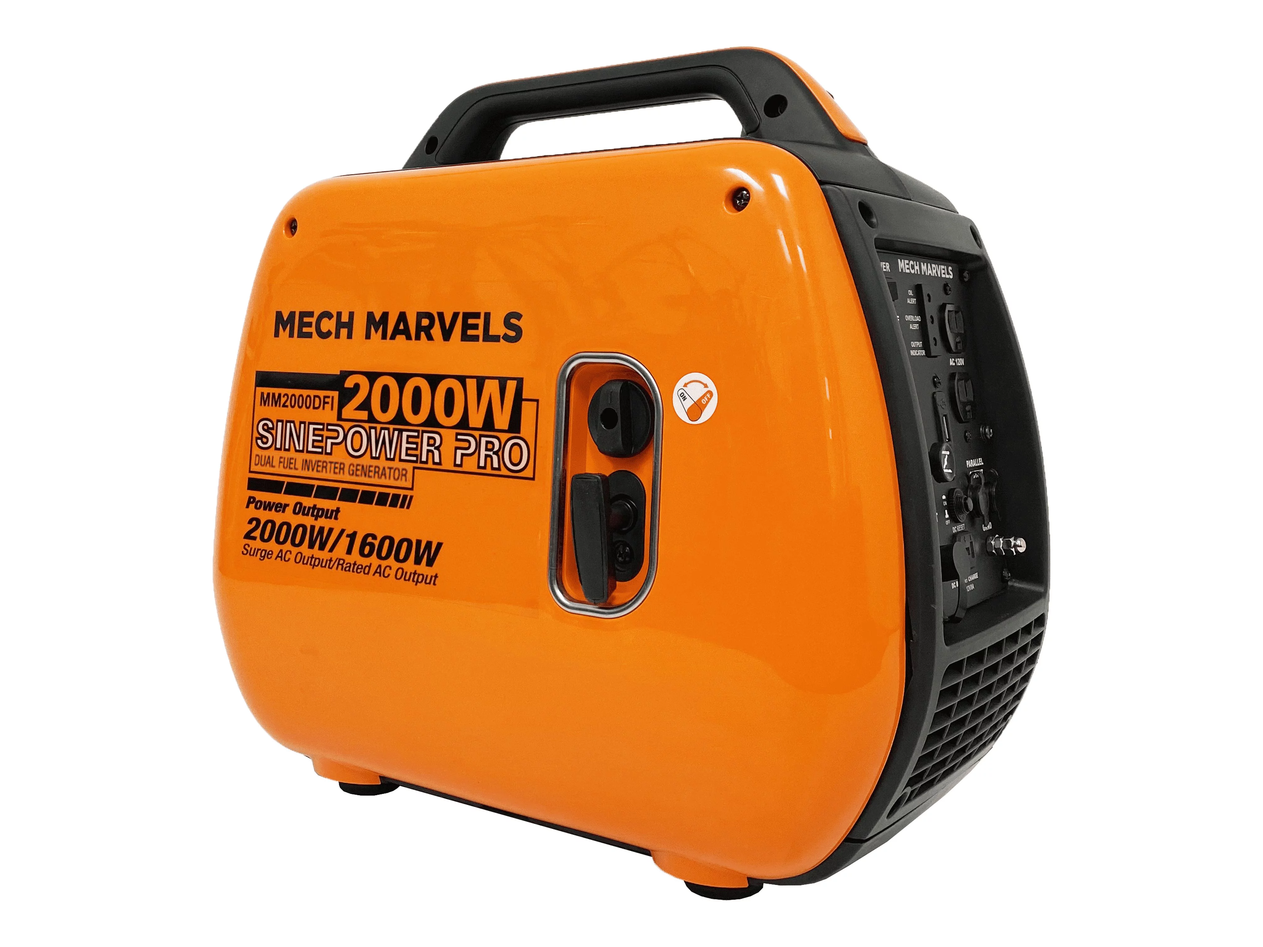 Mech Marvels Super Quiet 2000 Watt Dual Fuel Portable Inverter Generator, Clean Sine Wave, MM2000DFI