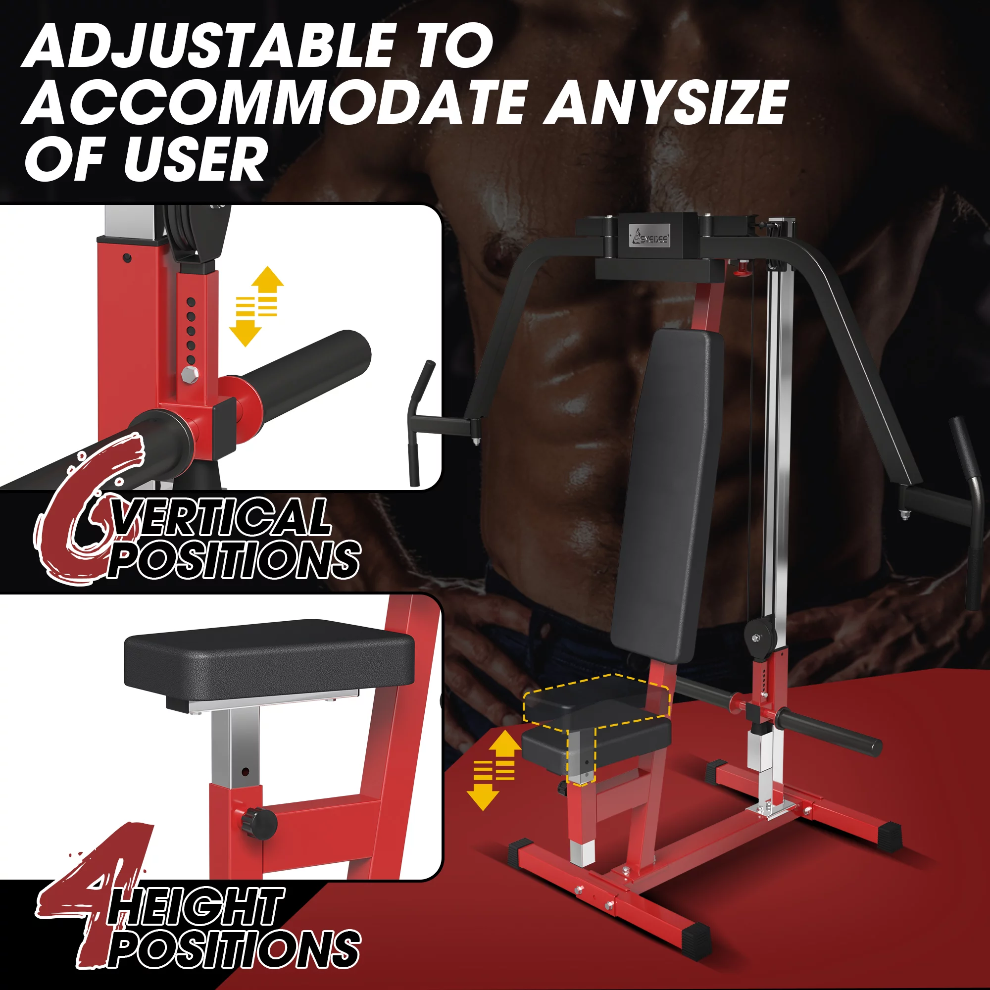 syedee Chest Fly and Reverse Delt Machine, 400 lbs Upper Body Specialty Machine for Pectoral and Rear Deltoid for Home Gym