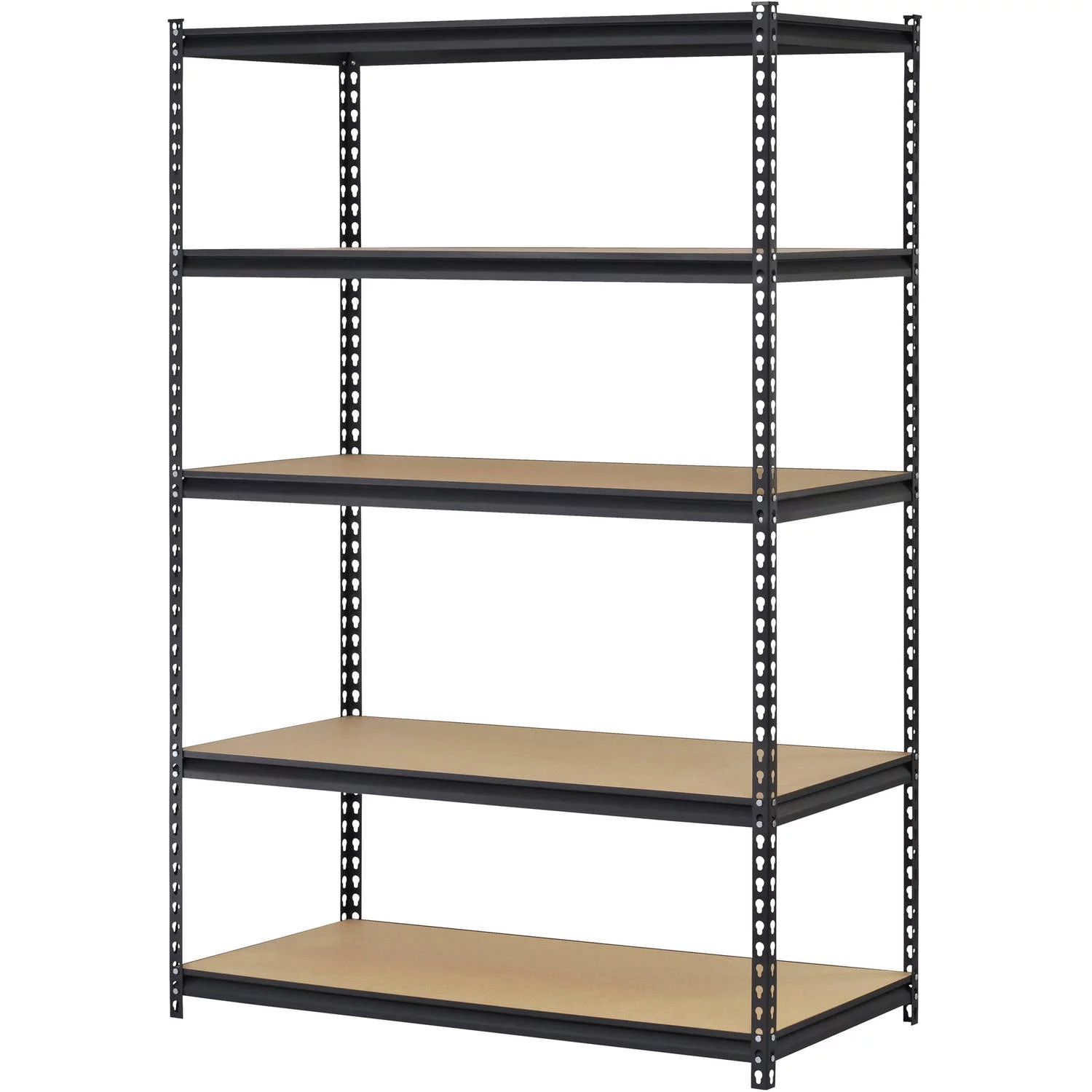 Muscle Rack 48″W x 18″D x 72″H, 5-Tier Steel Shelving, 4,000 lbs. Total Capacity; Black