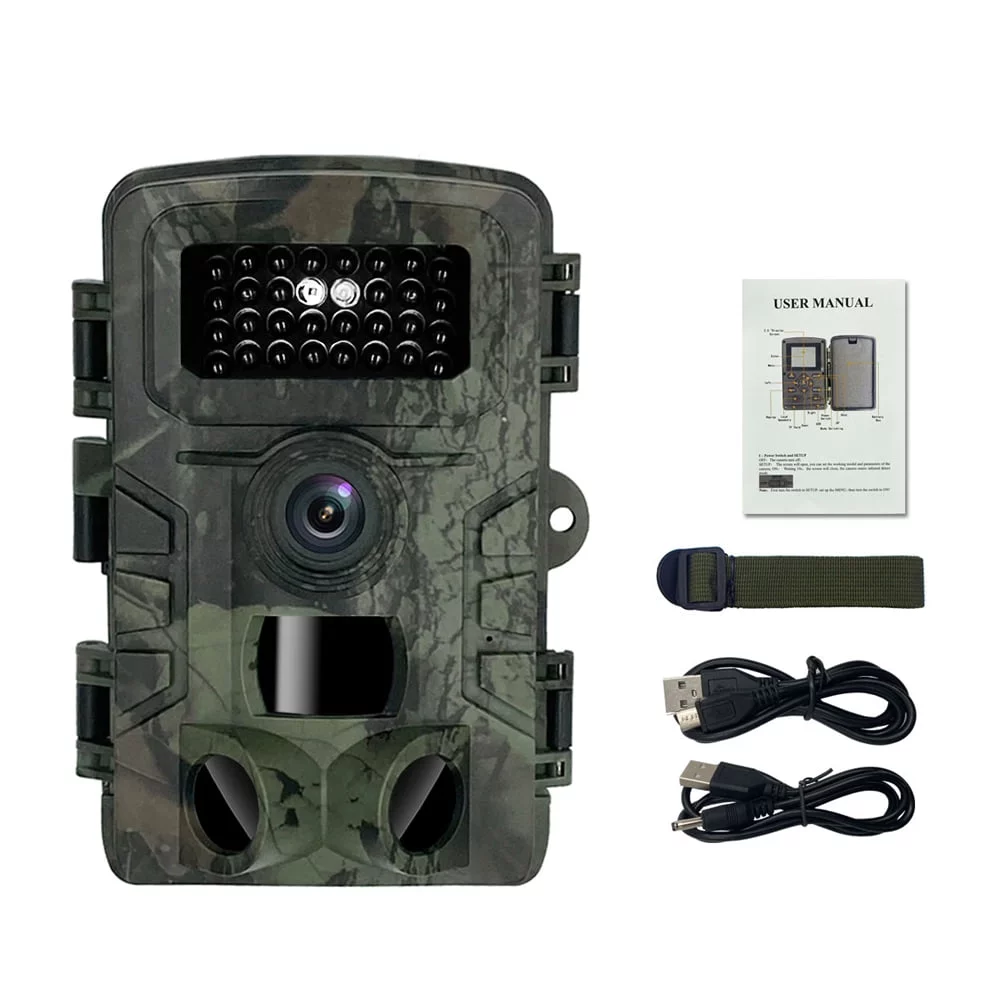 GVDV Trail Camera, Hunting Game Camera 12MP Infrared Night Vision Wildlife Surveillance, 2.0″ LCD