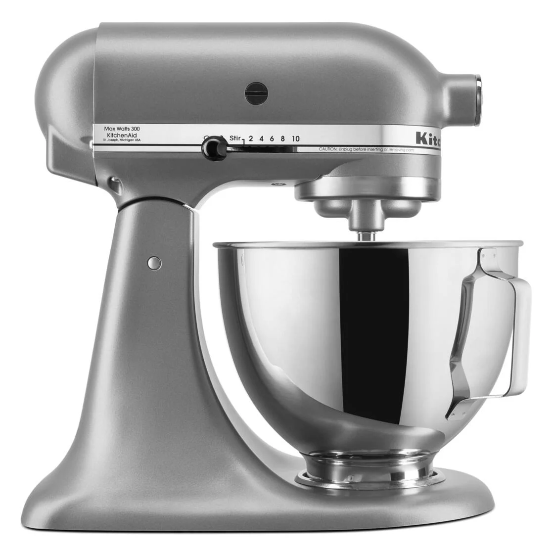 KitchenAid Deluxe 4.5 Quart Tilt-Head Stand Mixer, Silver, KSM97