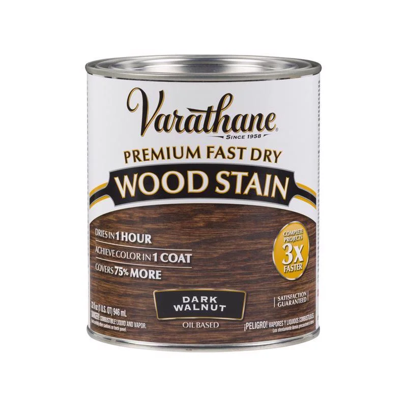 Dark Walnut, Varathane Premium Fast Dry Wood Stain-262006, Quart