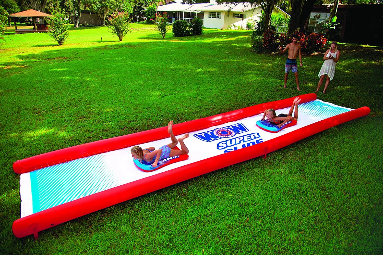 WOW Sports Super Slide – Giant Backyard Slip and Slide with Sprinkler, Extra Long Water Slide 25 ft x 6 ft Slide Old