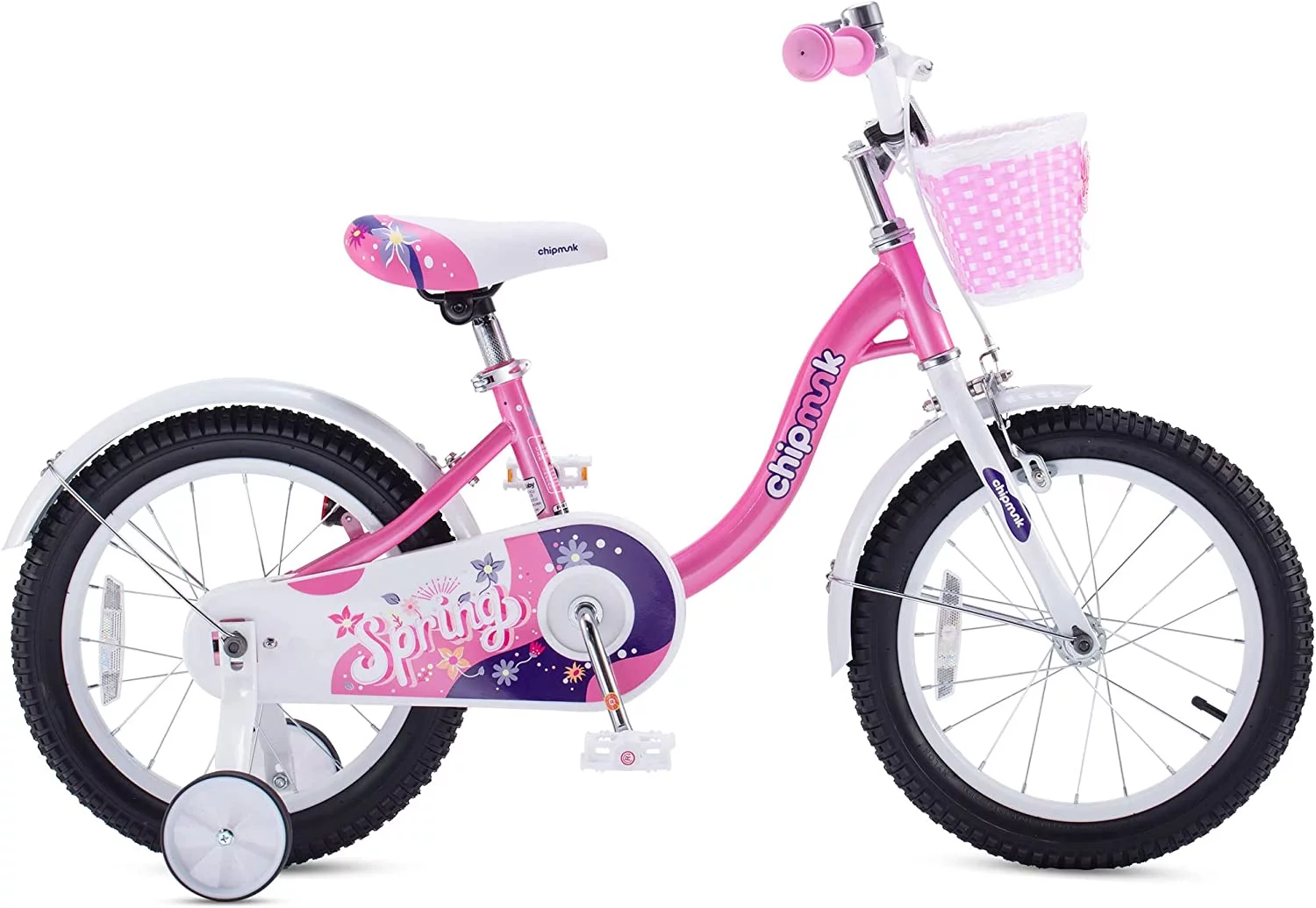 RoyalBaby Spring Kids Bike Girls 14 Inch Bicycle with Basket for Ages 3-9 Years Training Wheel Options Green