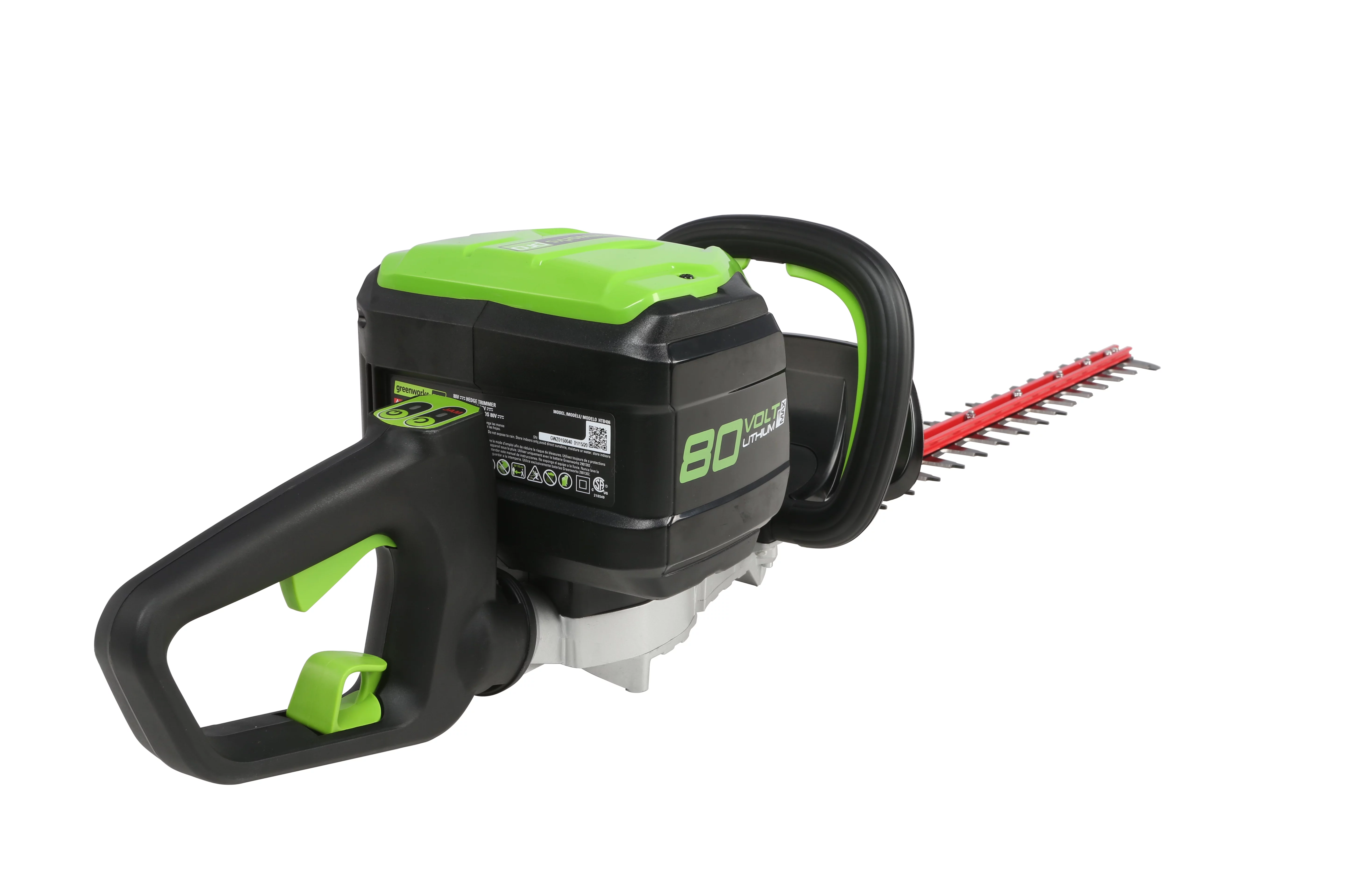 Discontinued – Greenworks PRO 80V 26-inch Cordless Brushless Hedge Trimmer with 2.0 Ah Battery & Charger, 2210602AZ