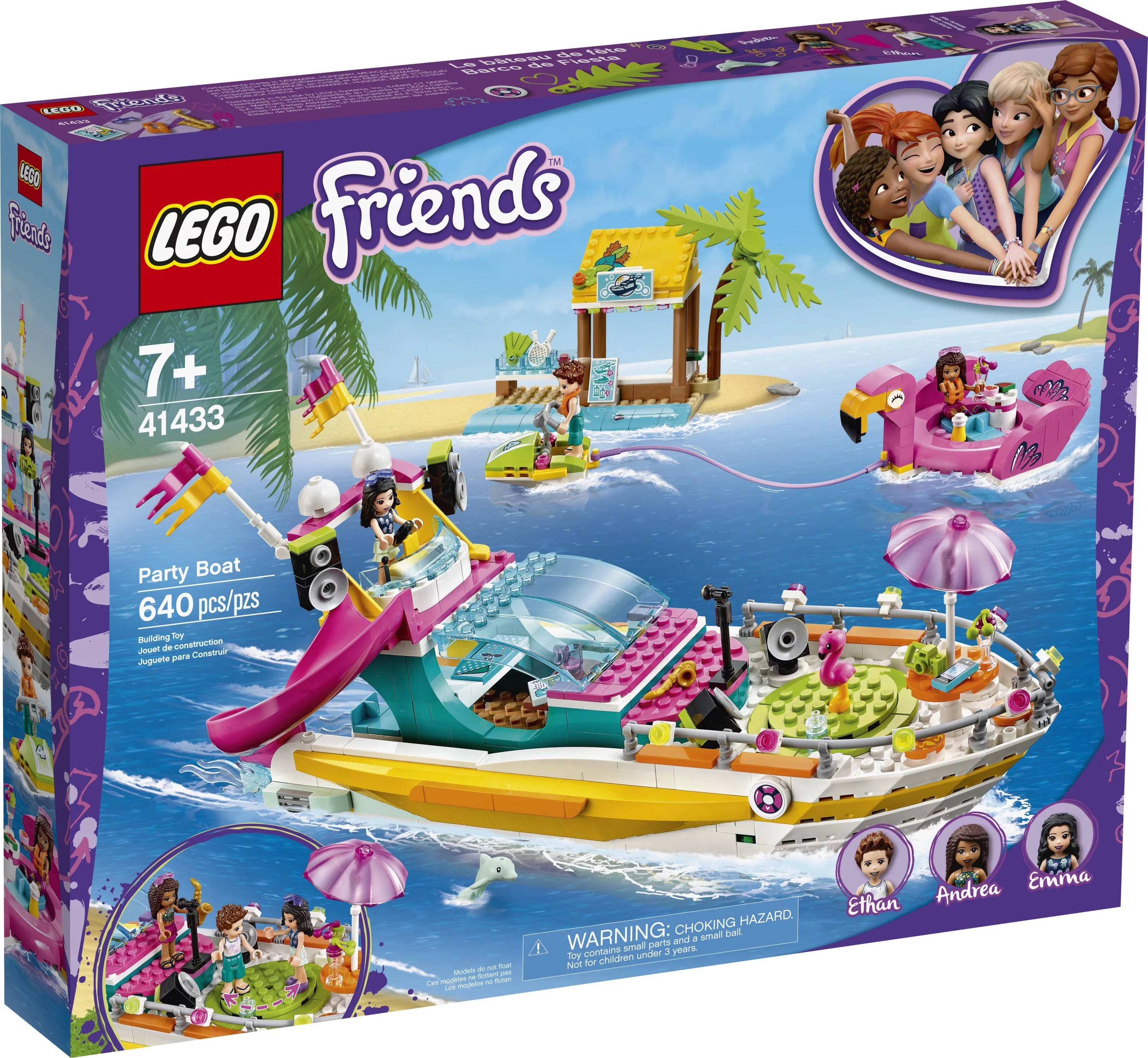 LEGO Friends Party Boat 41433 Interlocking Block Building Set